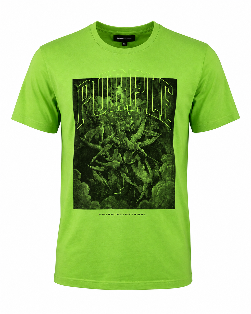 Purple Brand Falling Angels Graphic T-Shirt – Neon Green