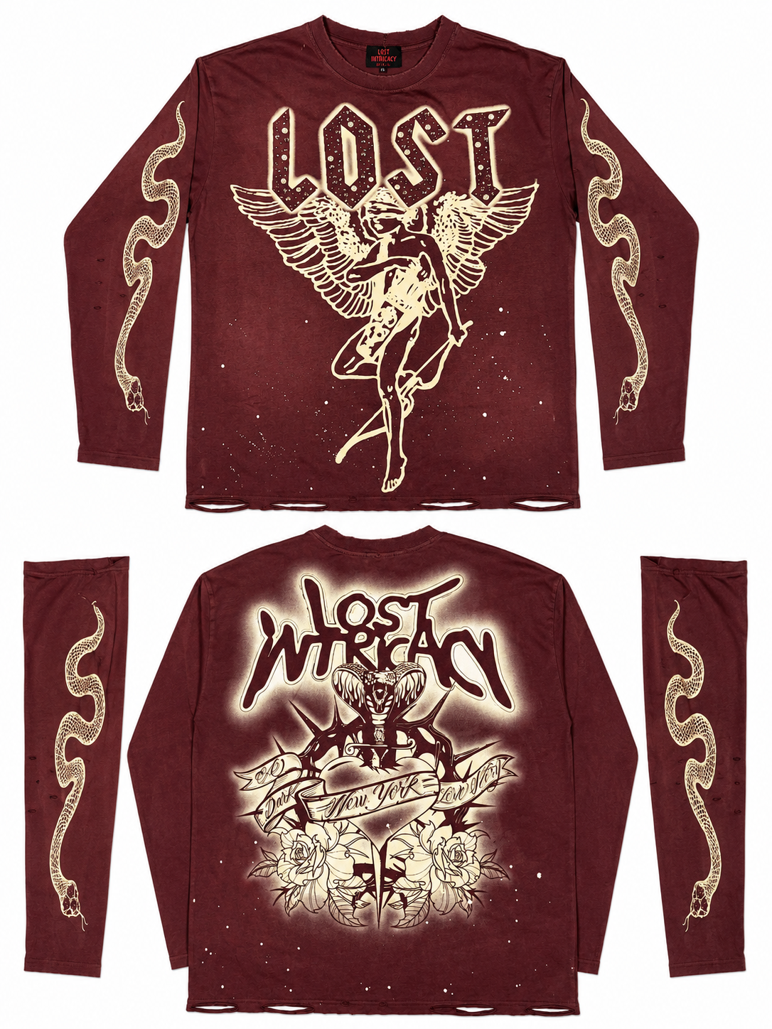 Lost Intricacy Maroon Lost Angel Long Sleeve
