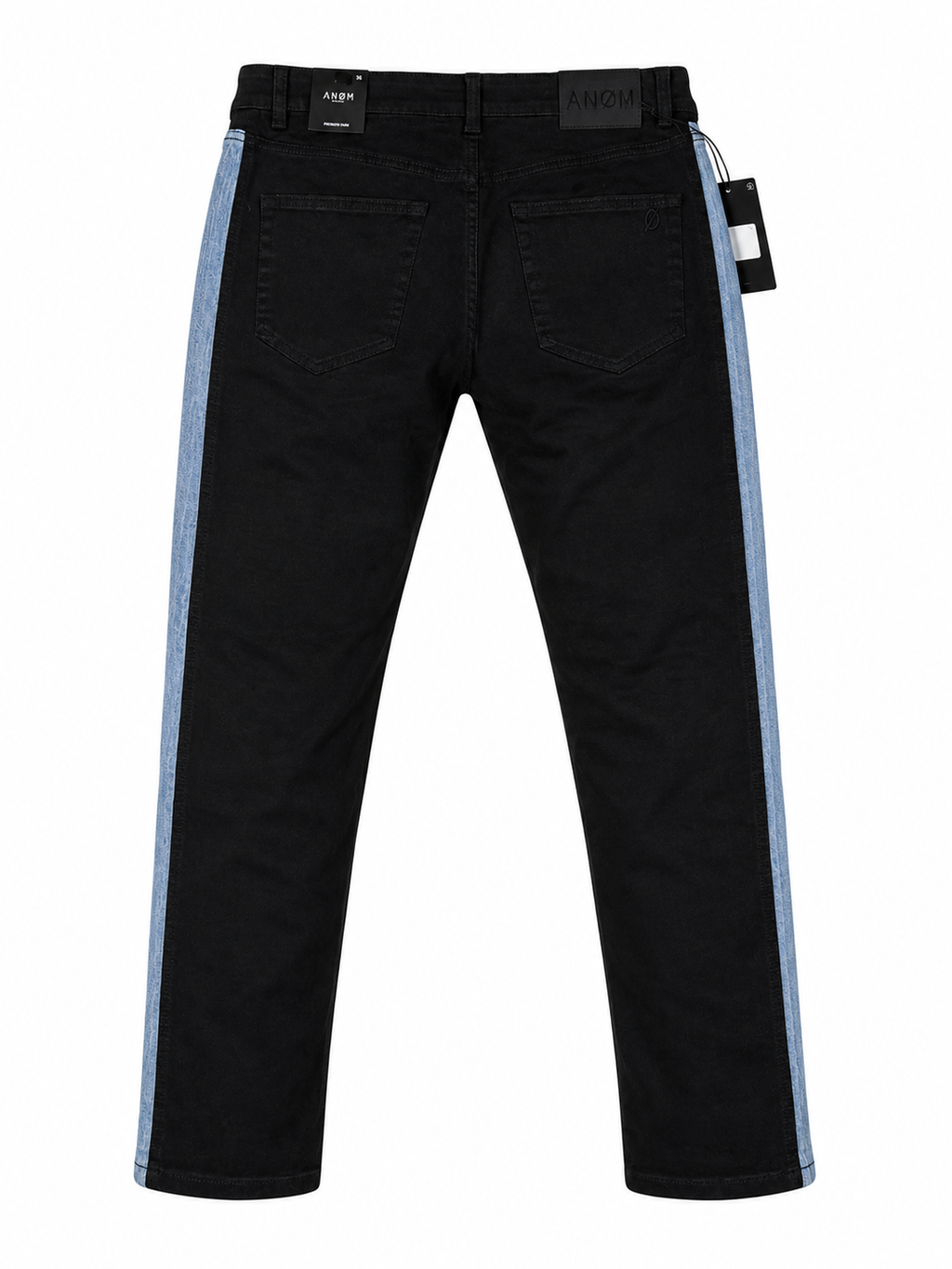 Anom Jeans Black Skinny /Slim Jeans With Blue Contrast Side Panels