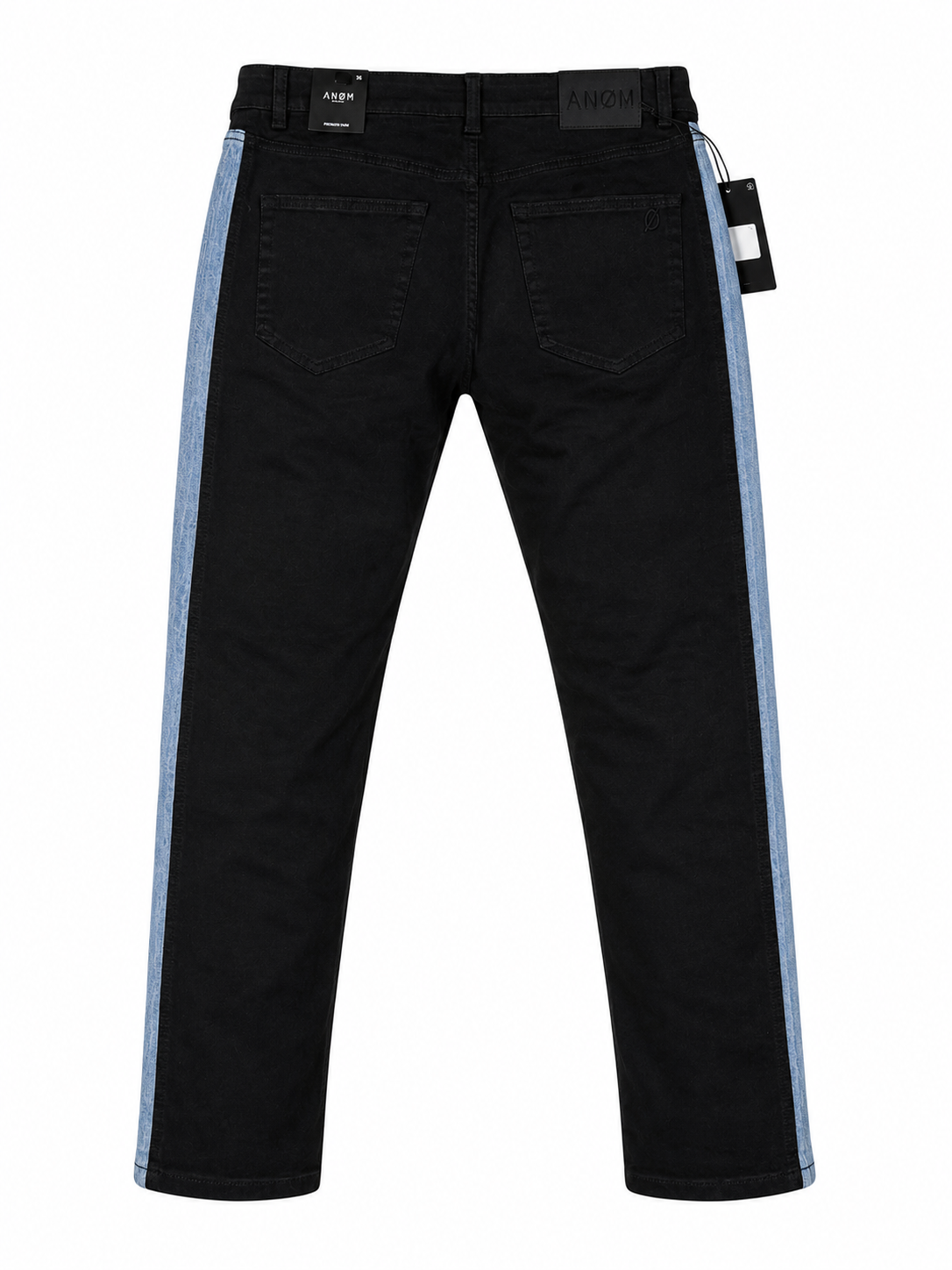 Anom Jeans Black Skinny /Slim Jeans With Blue Contrast Side Panels