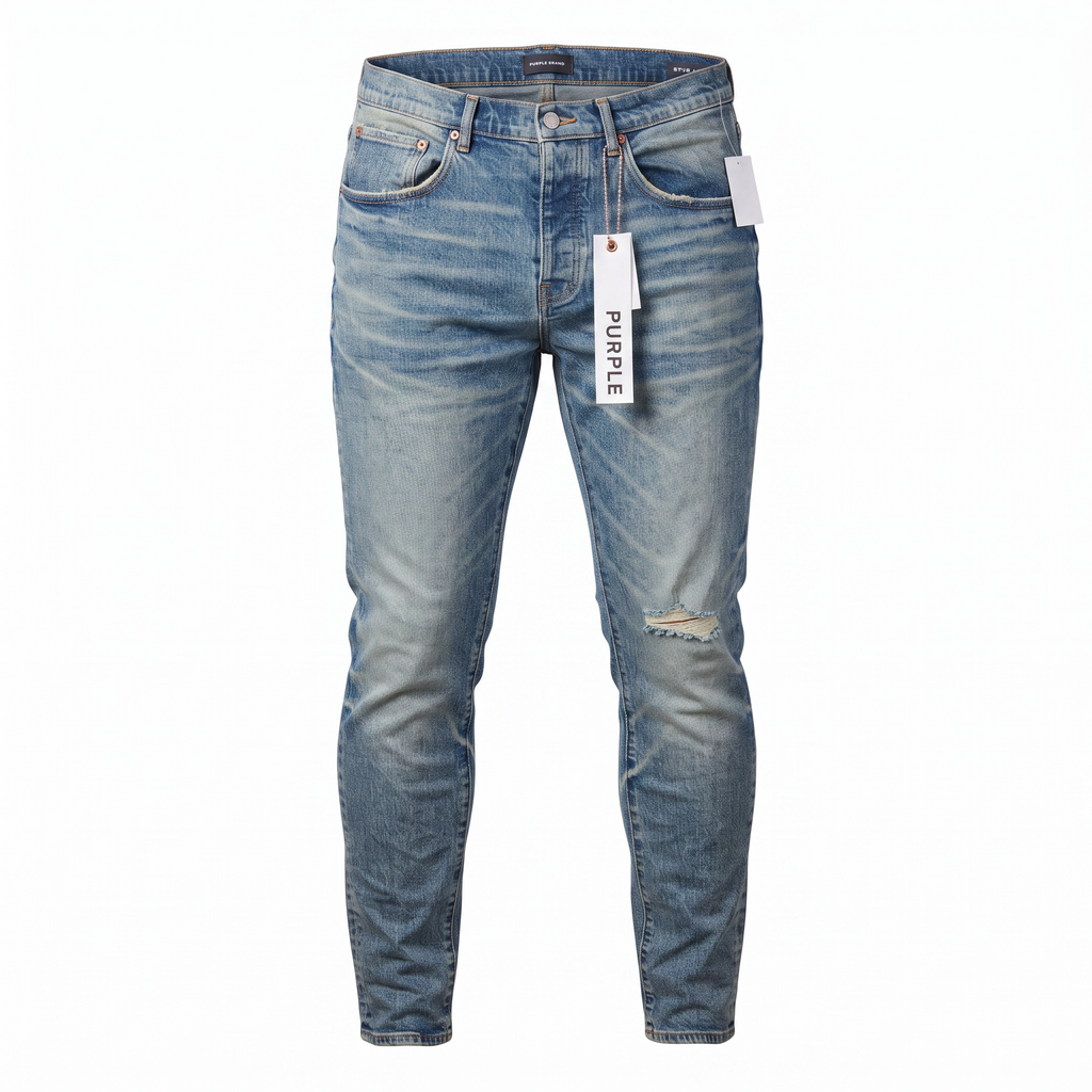 Purple Brand P001 Vintage Knee Blowout Jean – Mid Indigo