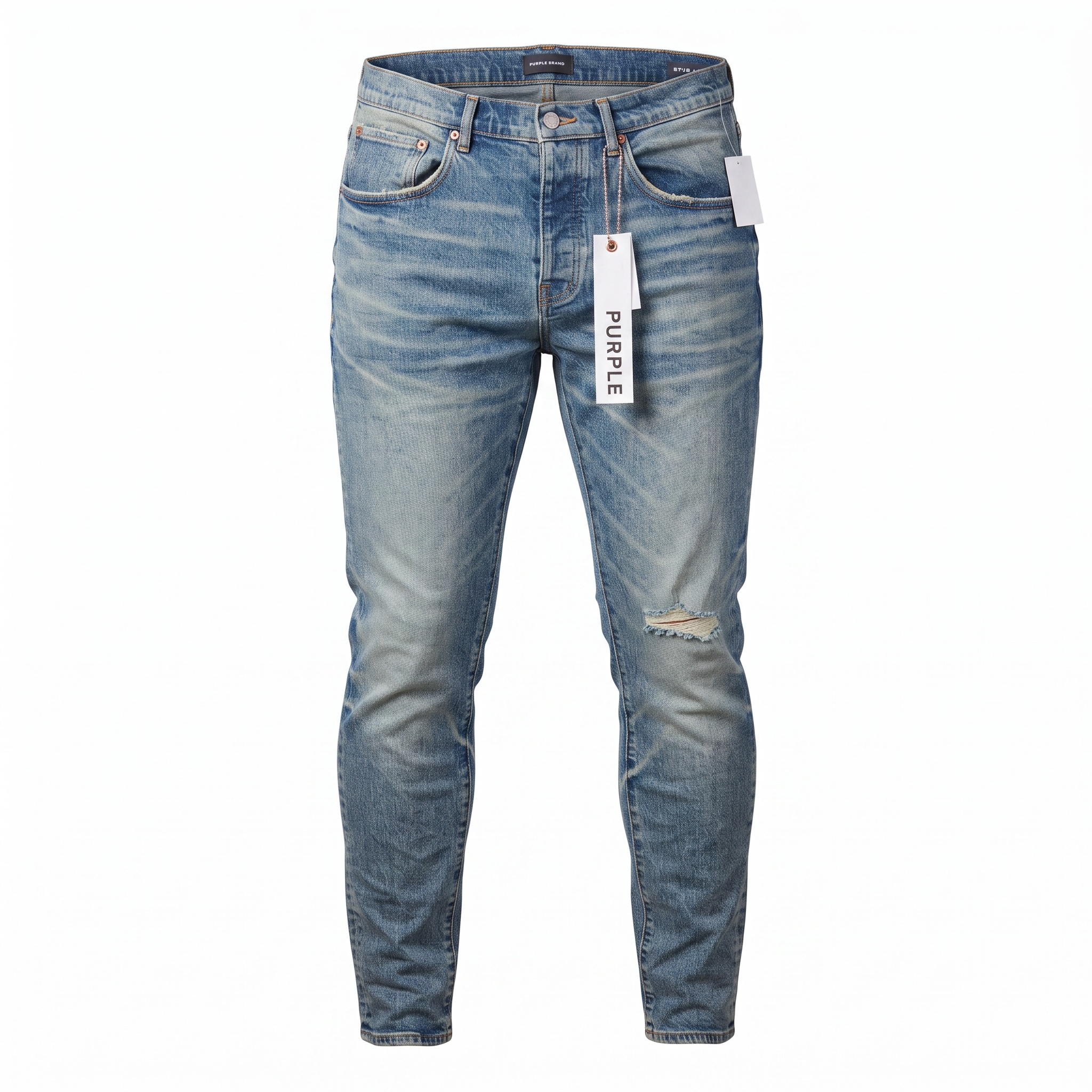 Purple Brand P001 Vintage Knee Blowout Jean – Mid Indigo