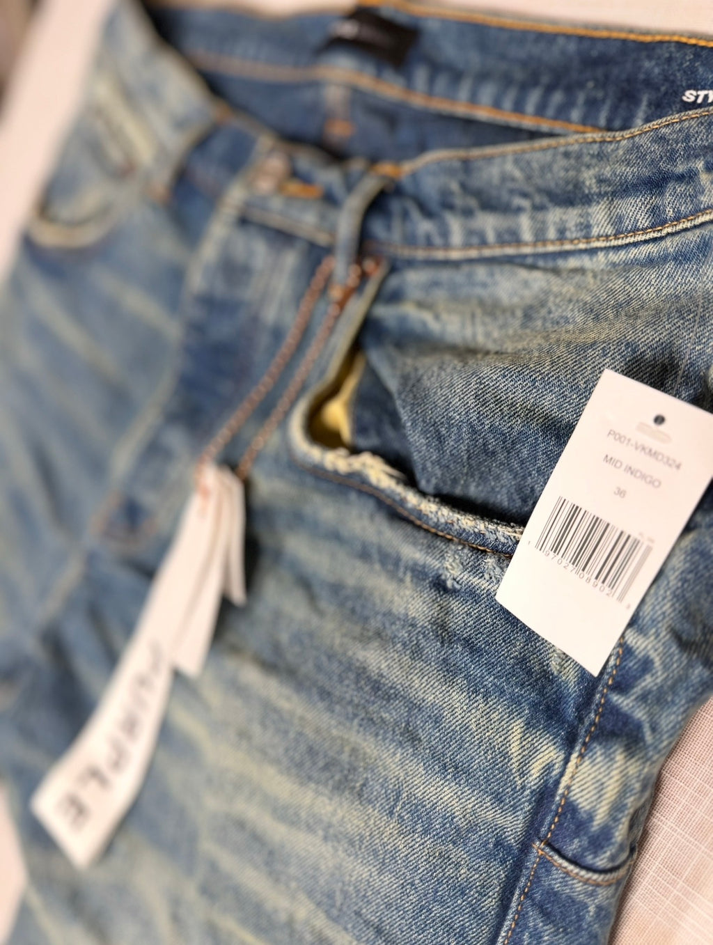 Purple Brand P001 Vintage Knee Blowout Jean – Mid Indigo