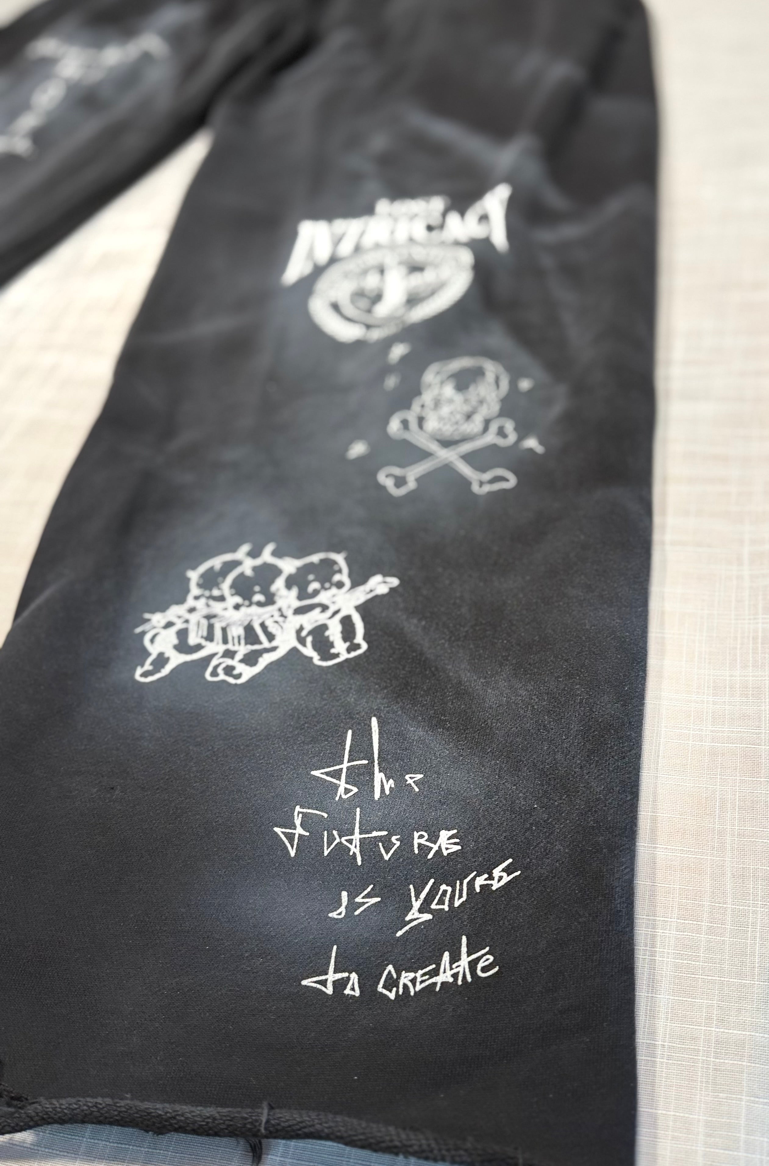 Lost Intricacy Patches Black Wash Hope Sweatpants