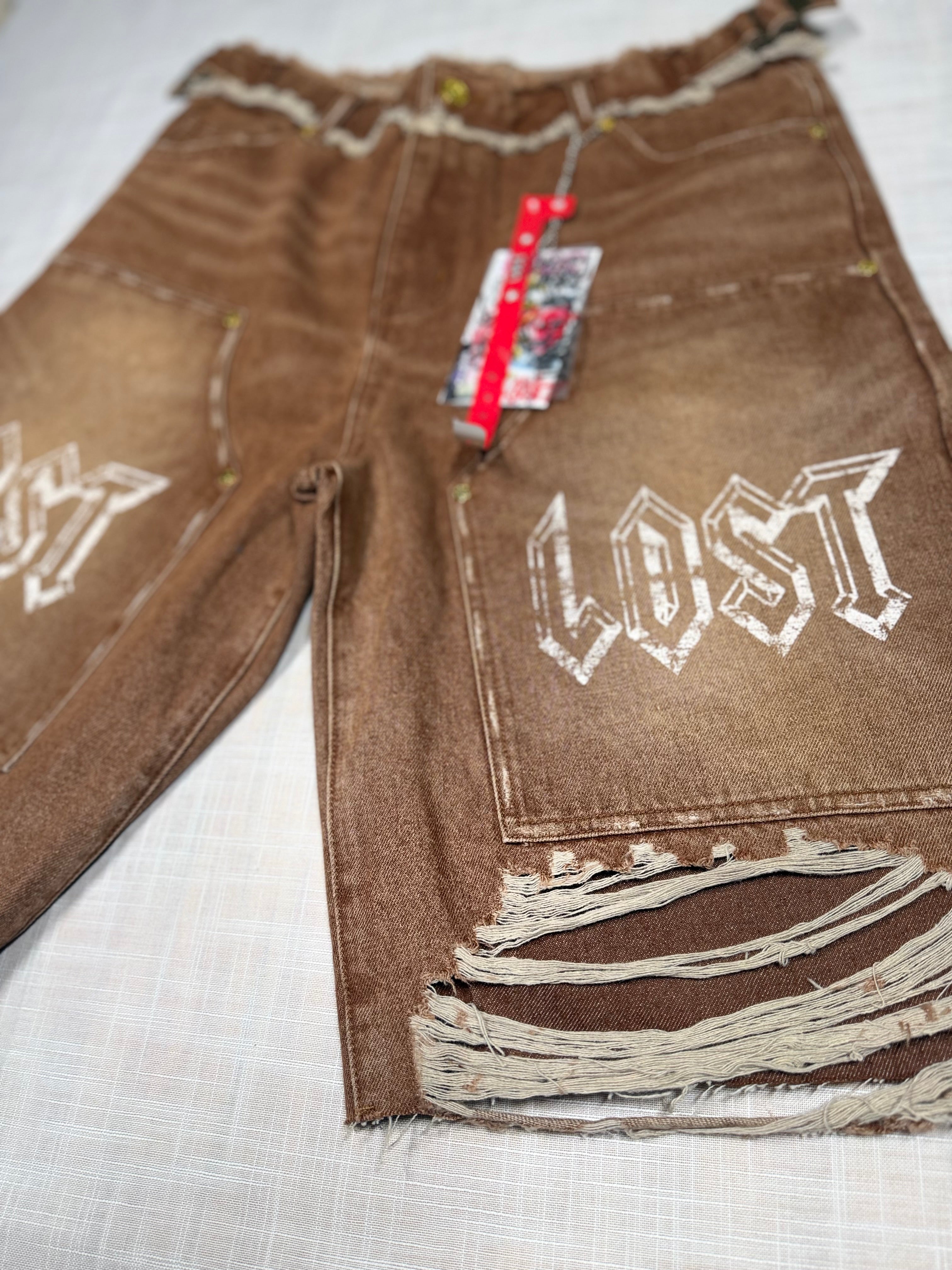 Lost Intricacy Midnight Empire Brown Denim Short