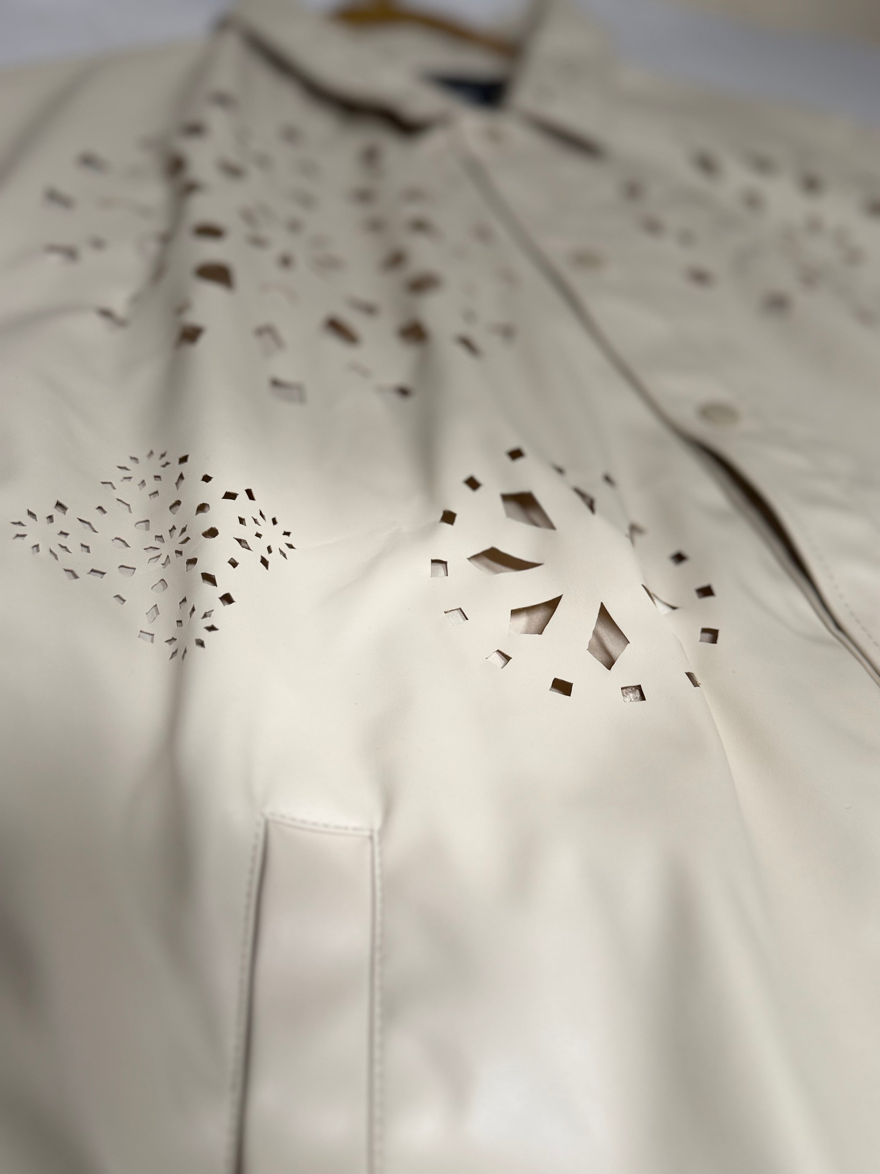 GUNZNII Bone Perforated Short Sleeve Button Up
