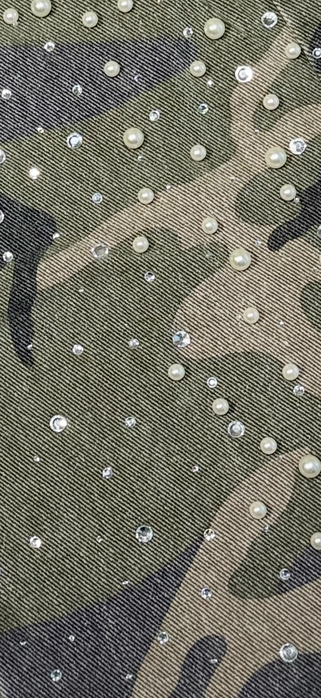 Politics Studios Politics Jeans - Green Camo - Rhinestone & Pearls