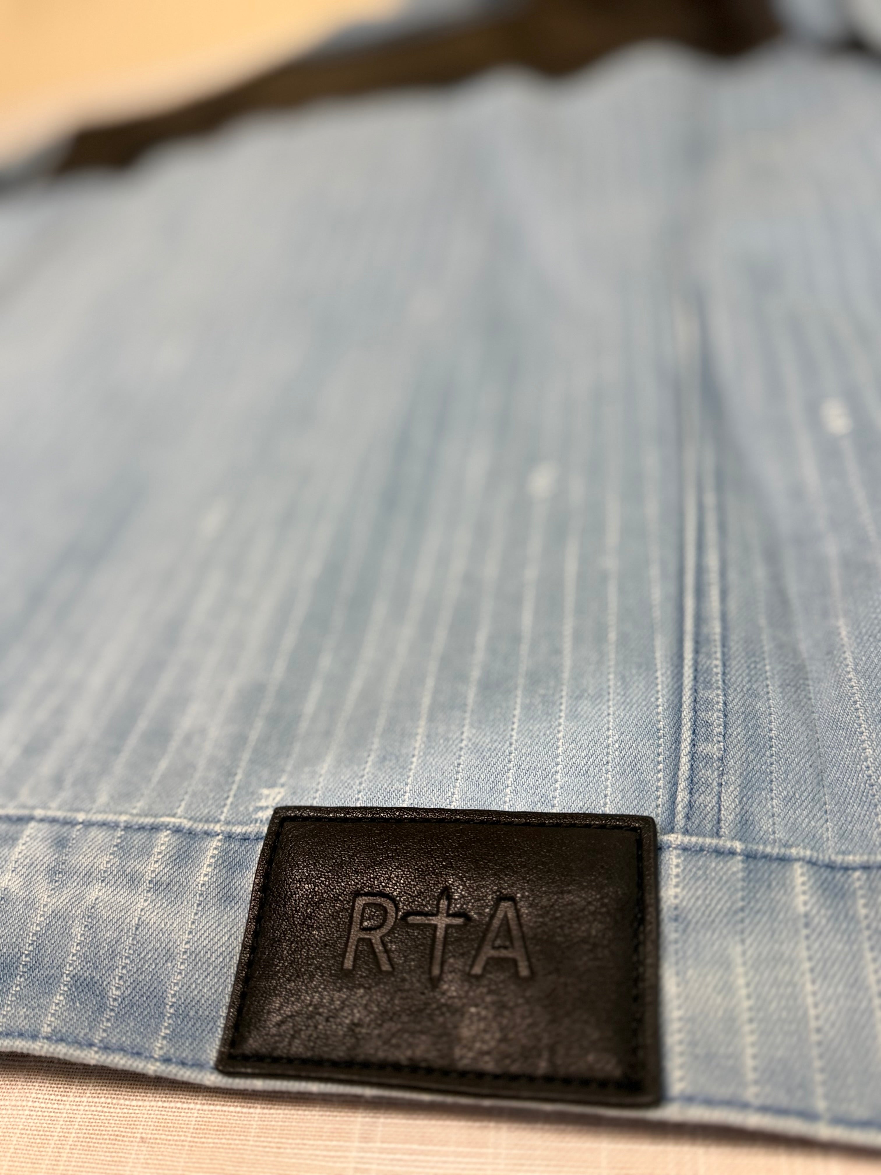 RTA Cedric Denim Jacket – Blue Pinstripe Combo