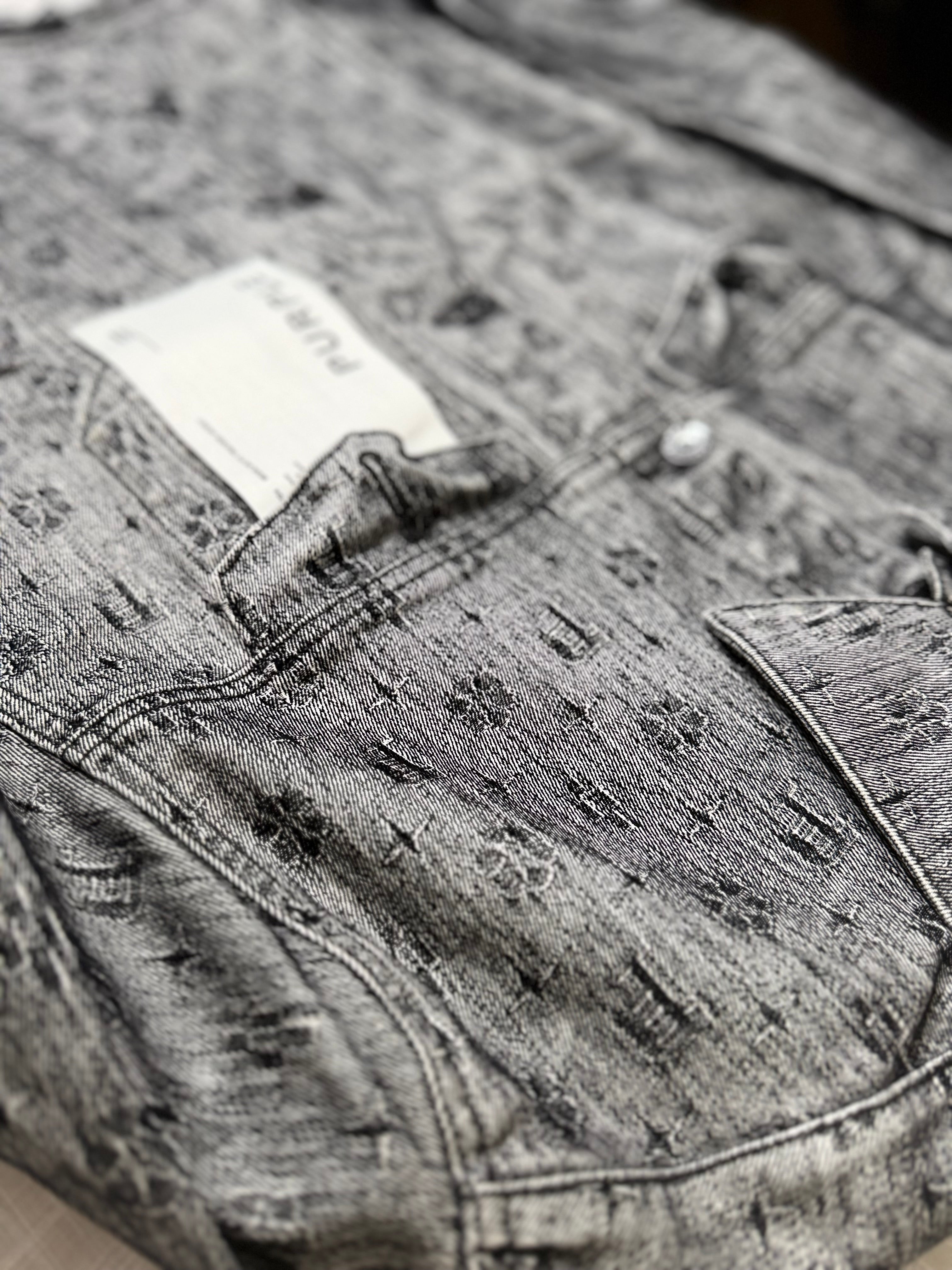 Purple Brand Monogram Regular Fit Trucker Jacket – Grey