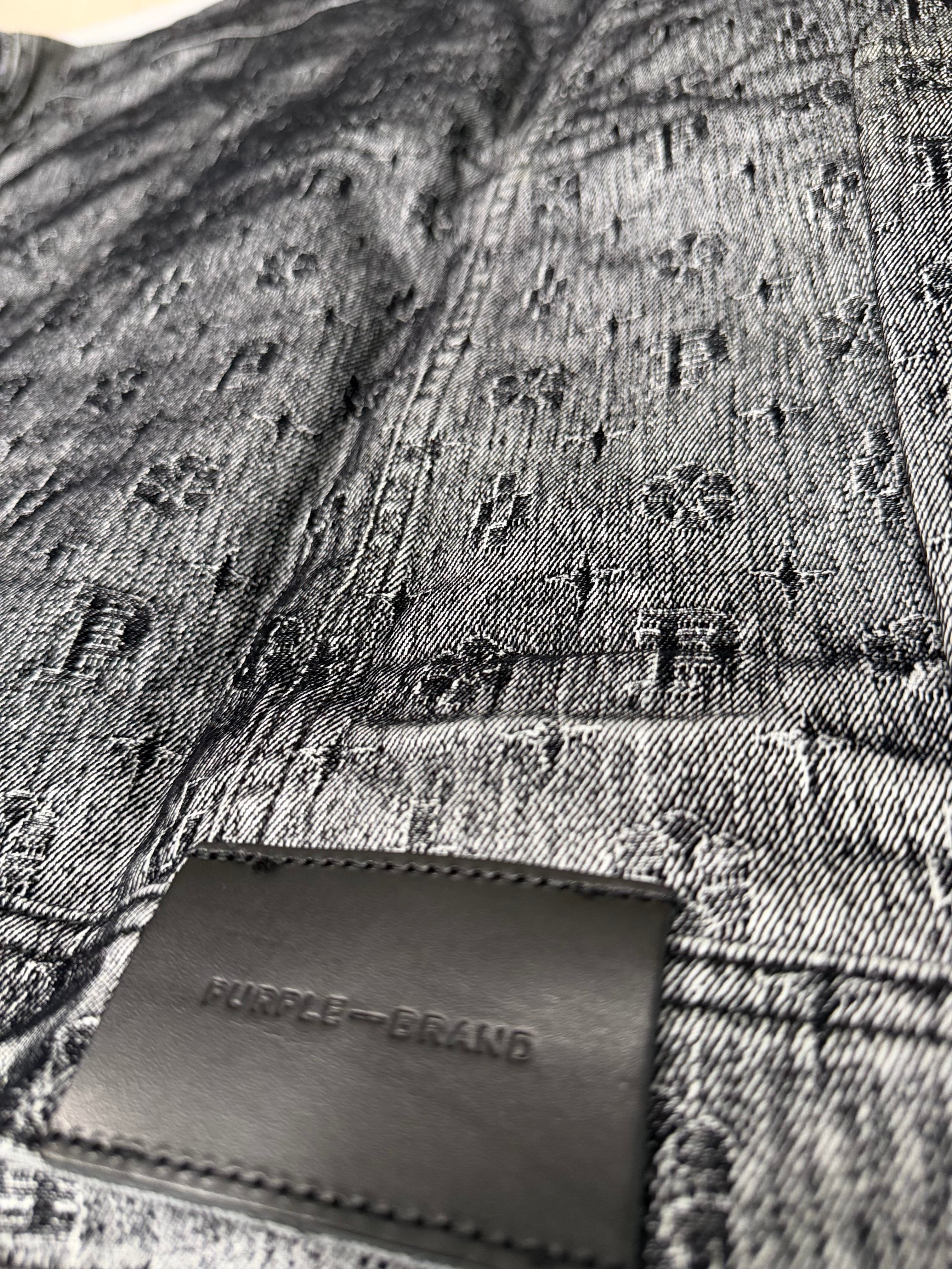 Purple Brand Monogram Regular Fit Trucker Jacket – Grey