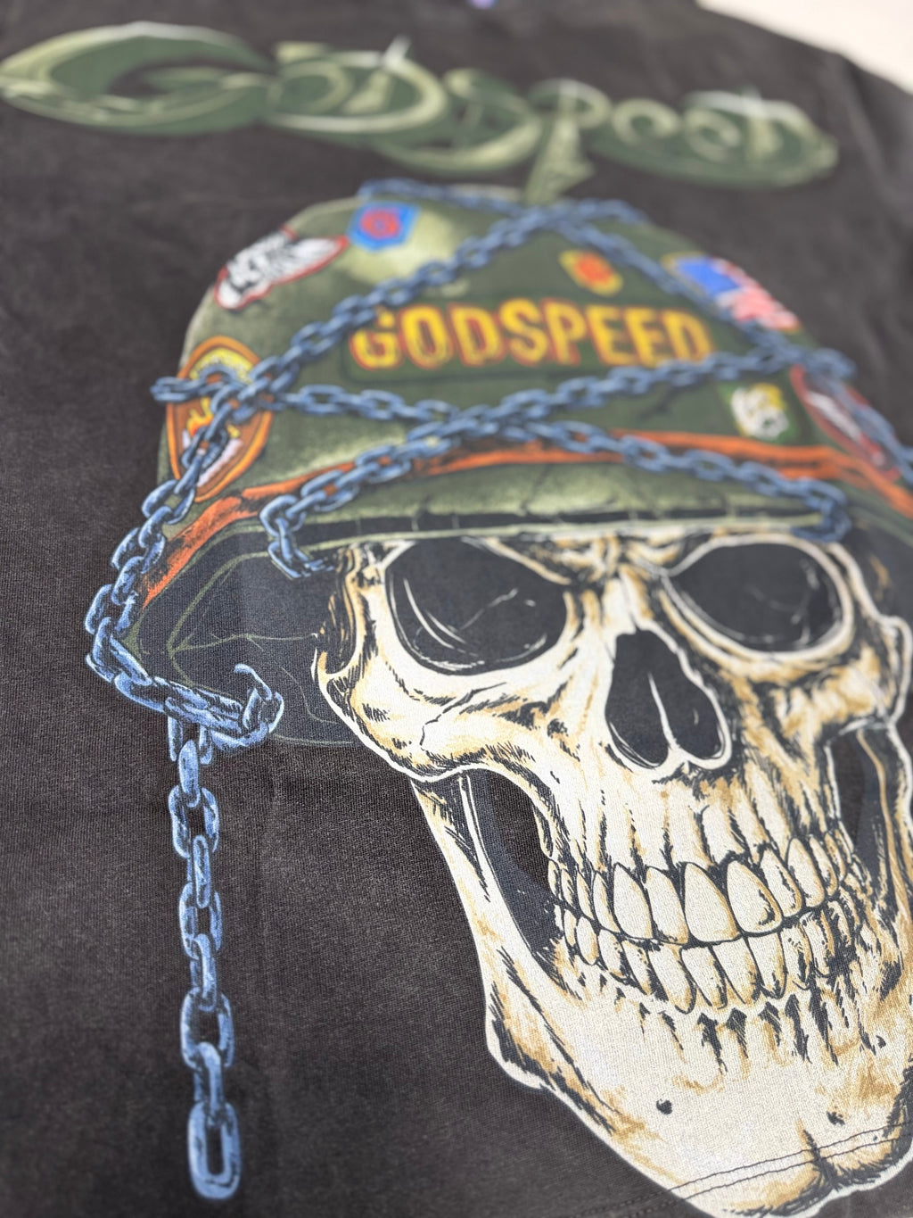 Godspeed War Helmet Tee – Vintage Black