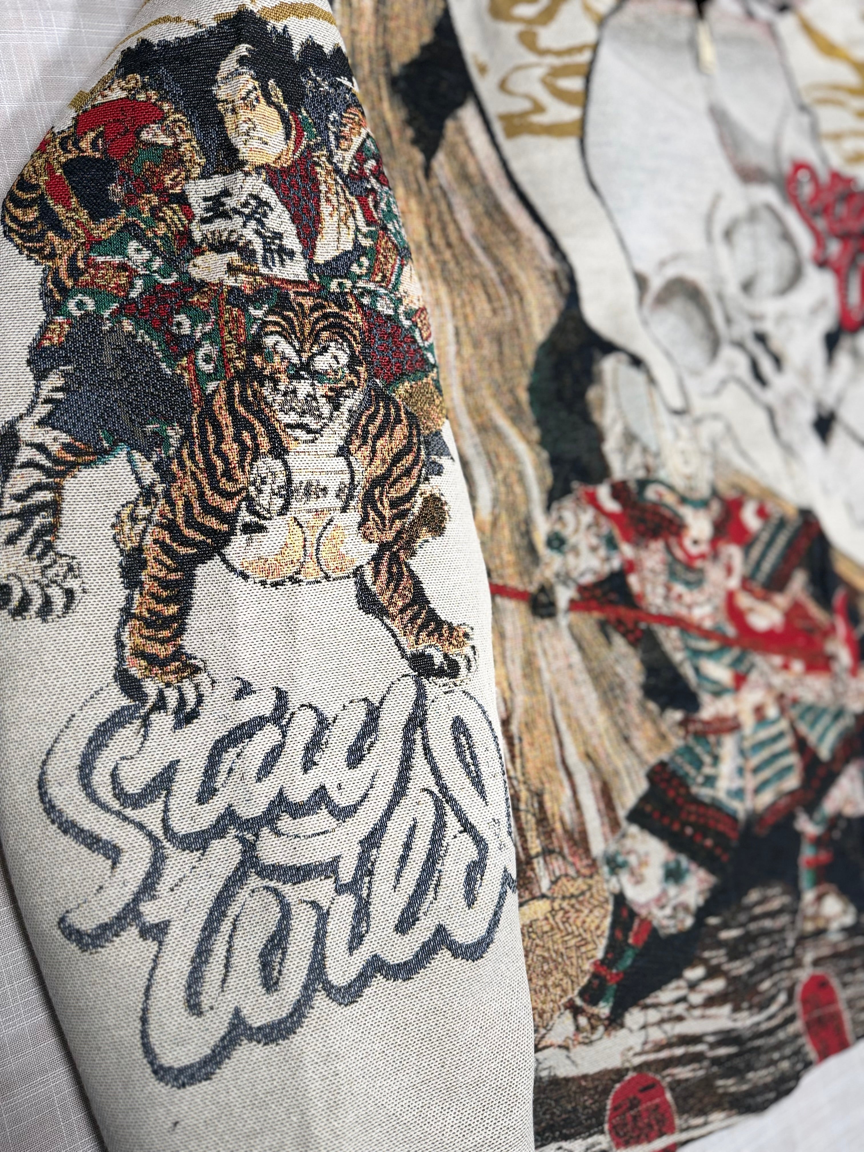 Rebel Minds Stay Wild Rhinestone Tapestry Zip Hoodie