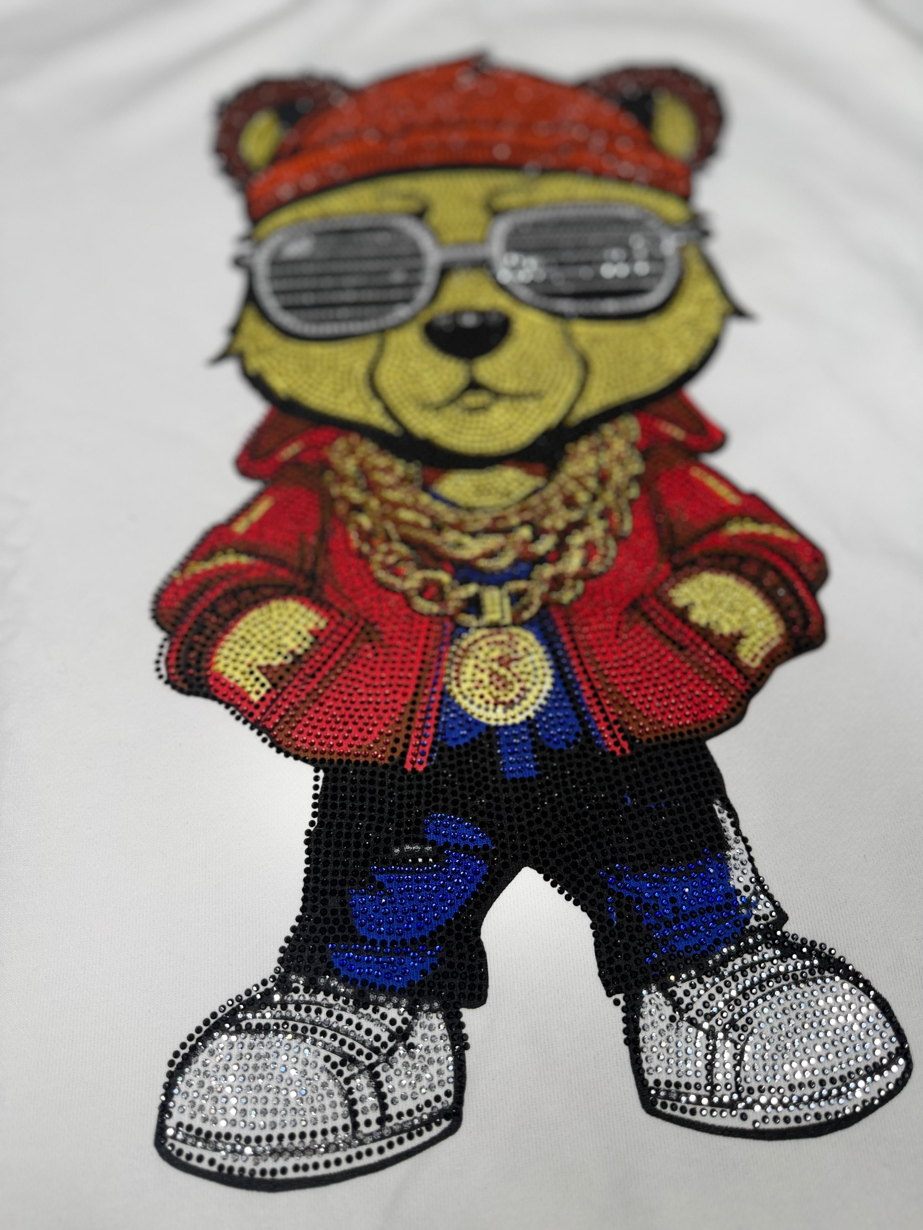 Rare Common Rhinestone Bear T-Shirt - White