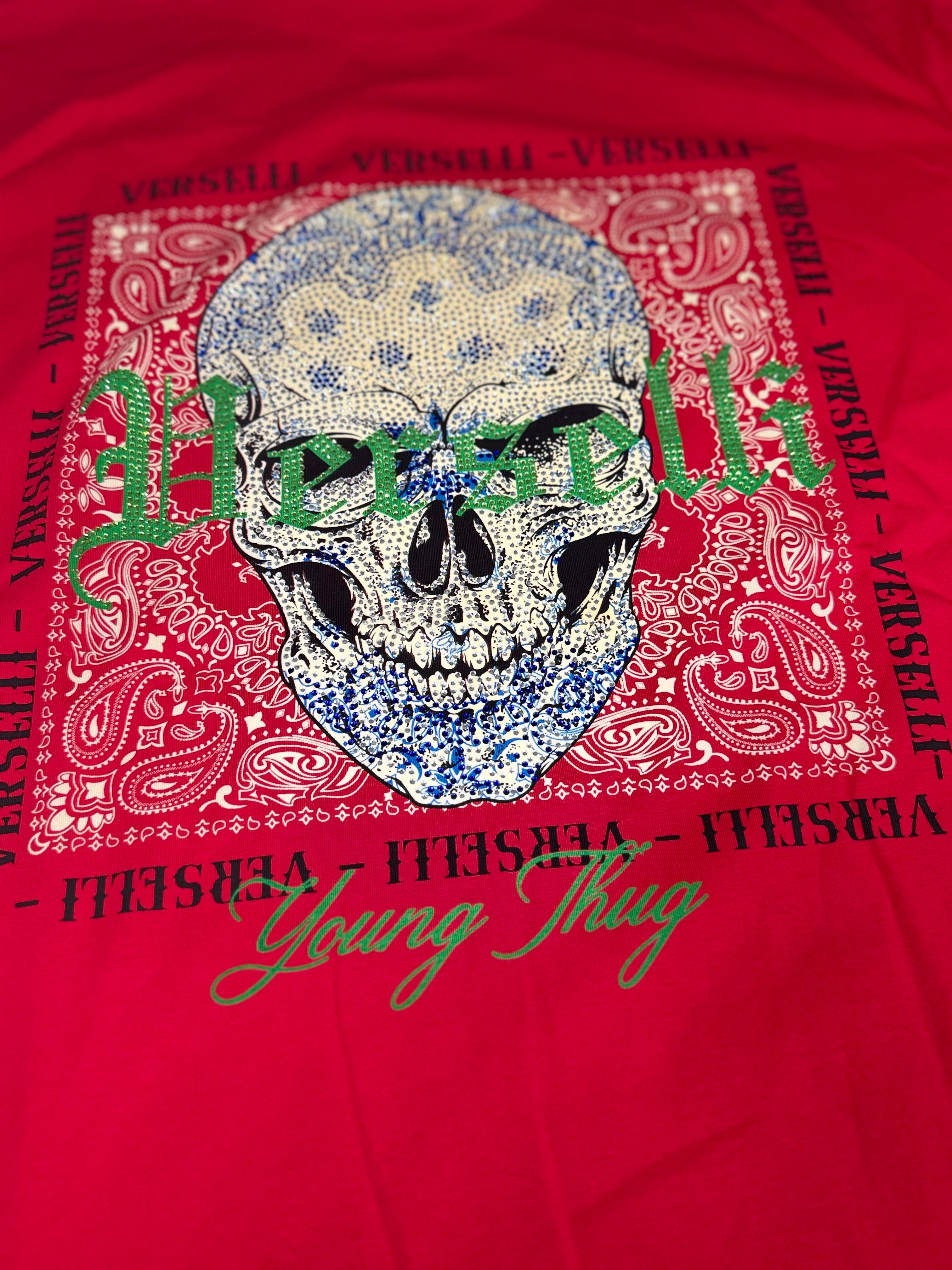 Verselli Rhinstone Skull T-shirt (fitted)