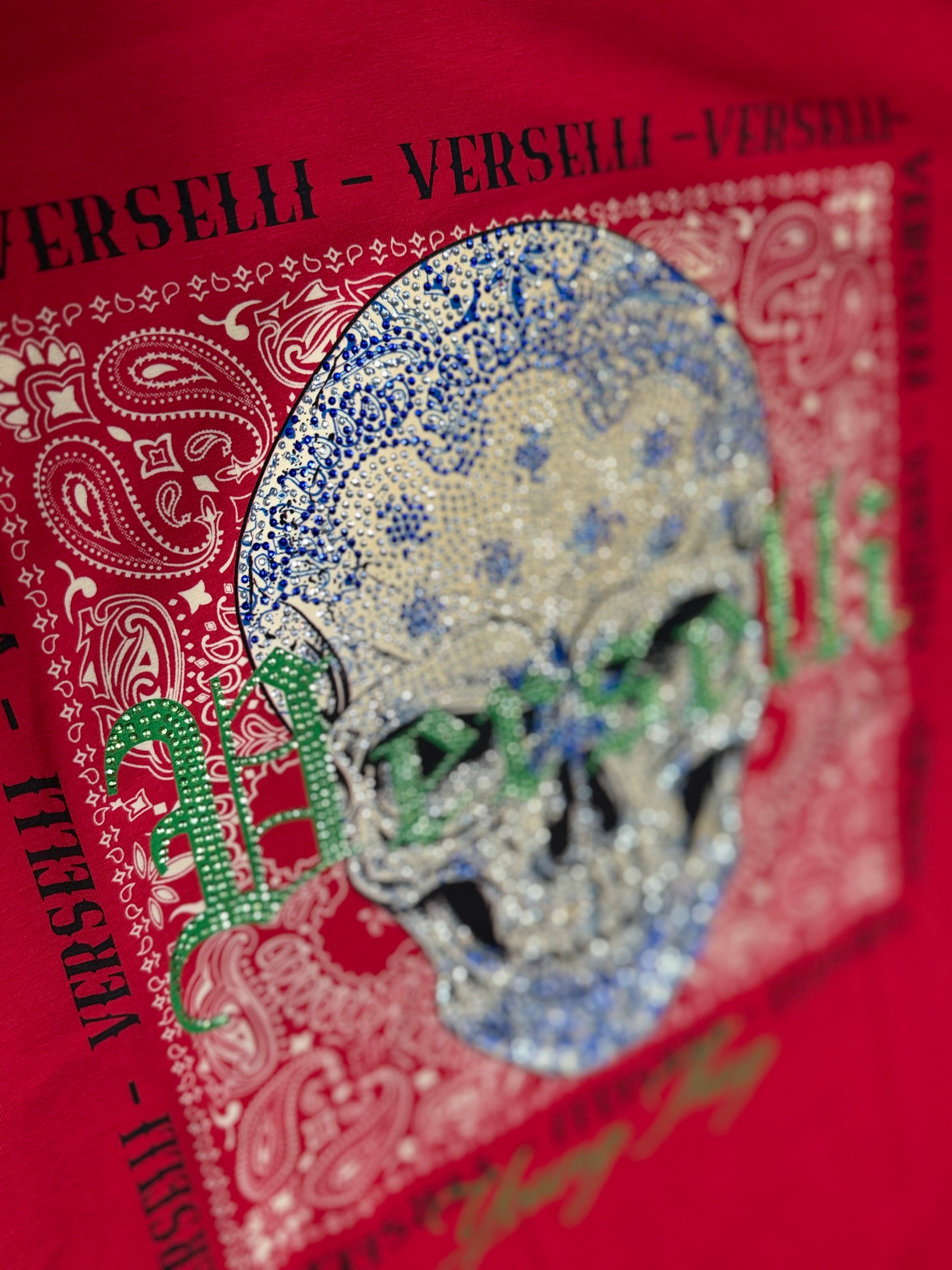 Verselli Rhinstone Skull T-shirt (fitted)