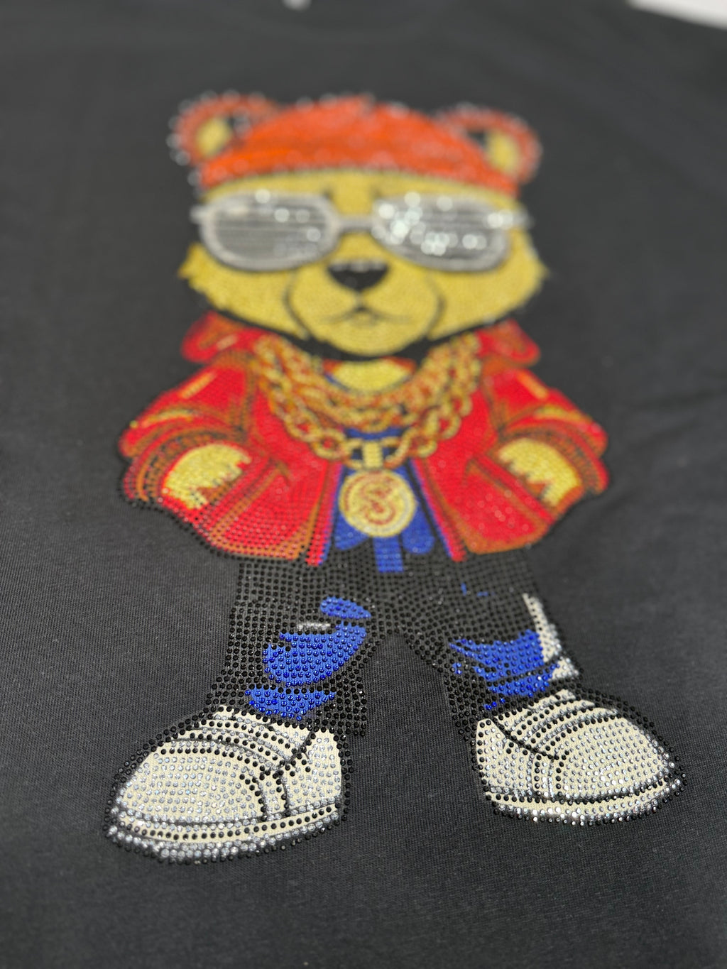 Rare Common Rhinestone Bear T-Shirt - Black