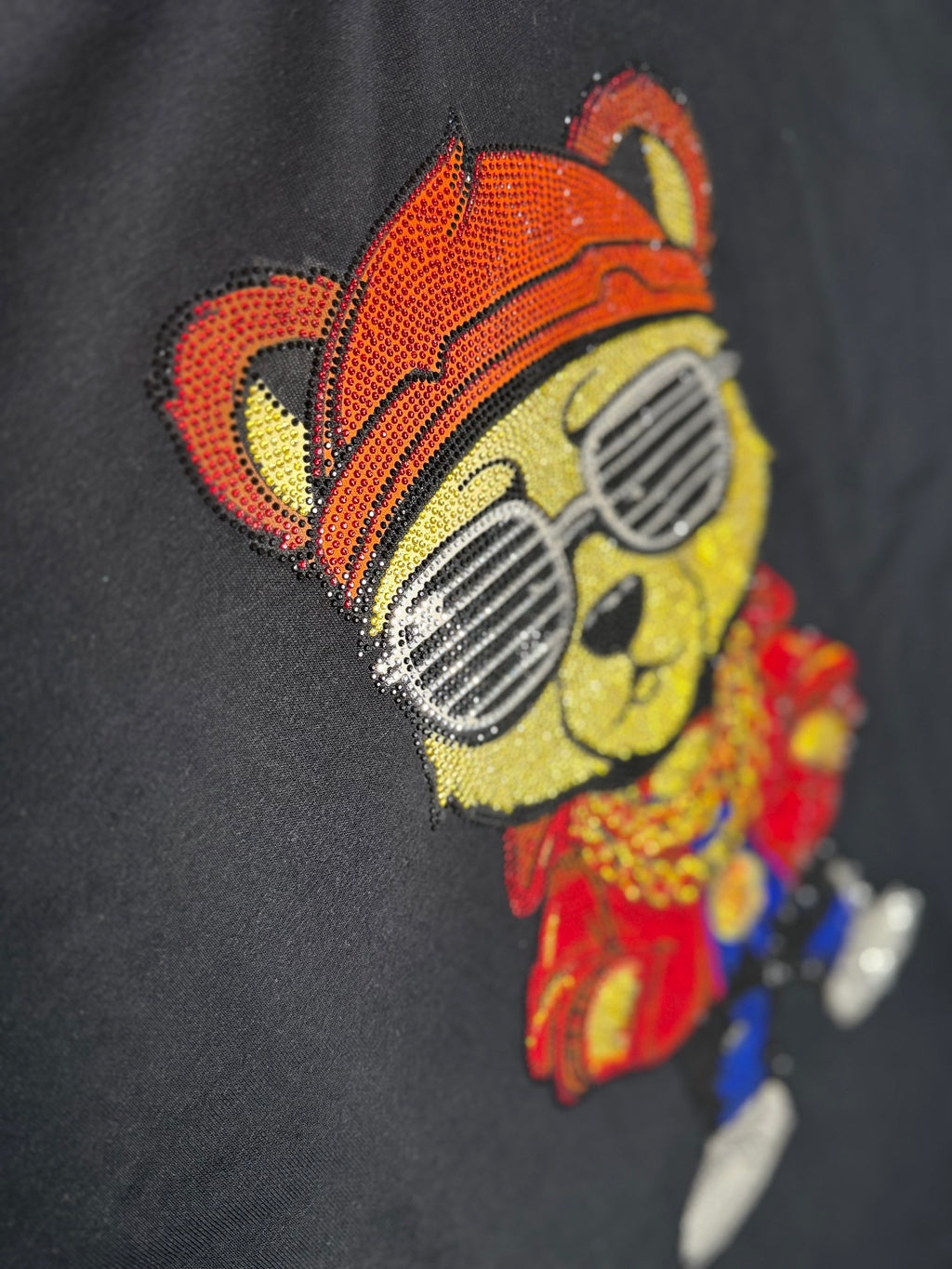 Rare Common Rhinestone Bear T-Shirt - Black