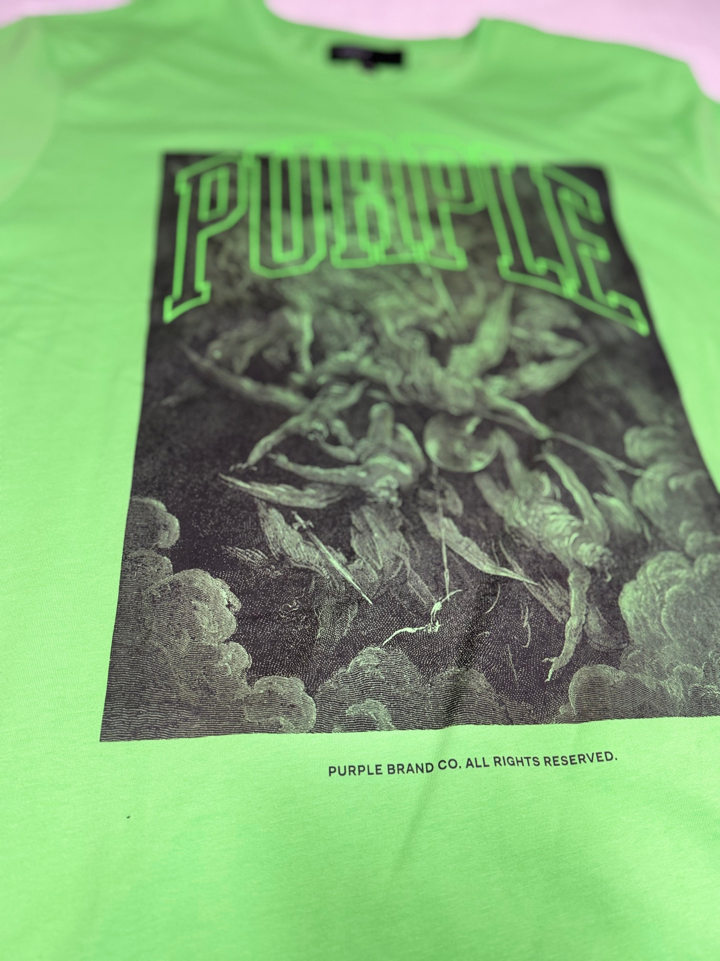 Purple Brand Falling Angels Graphic T-Shirt – Neon Green