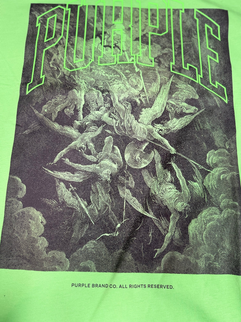 Purple Brand Falling Angels Graphic T-Shirt – Neon Green