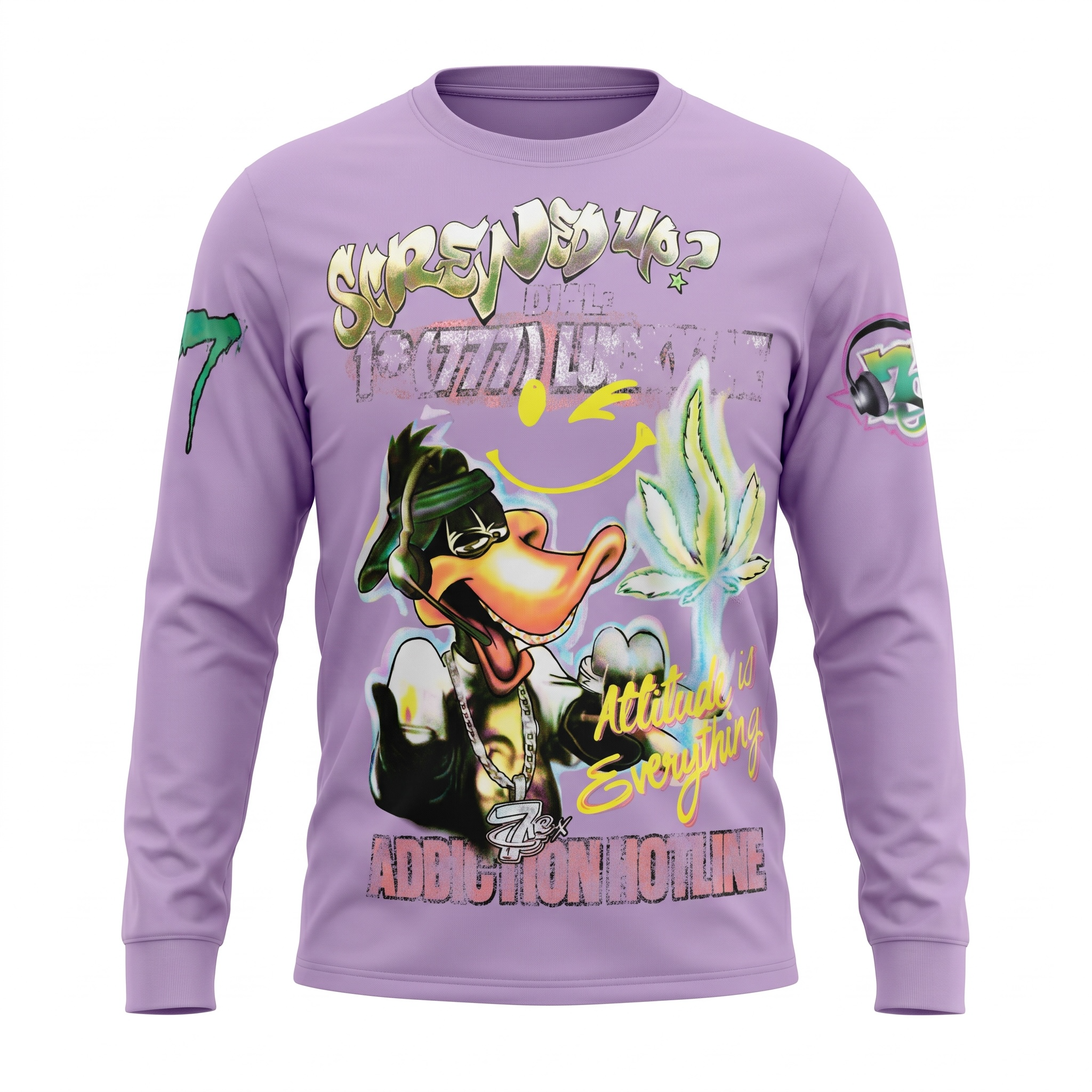 Triple Sevens Addiction Hotline Purple Long Sleeve