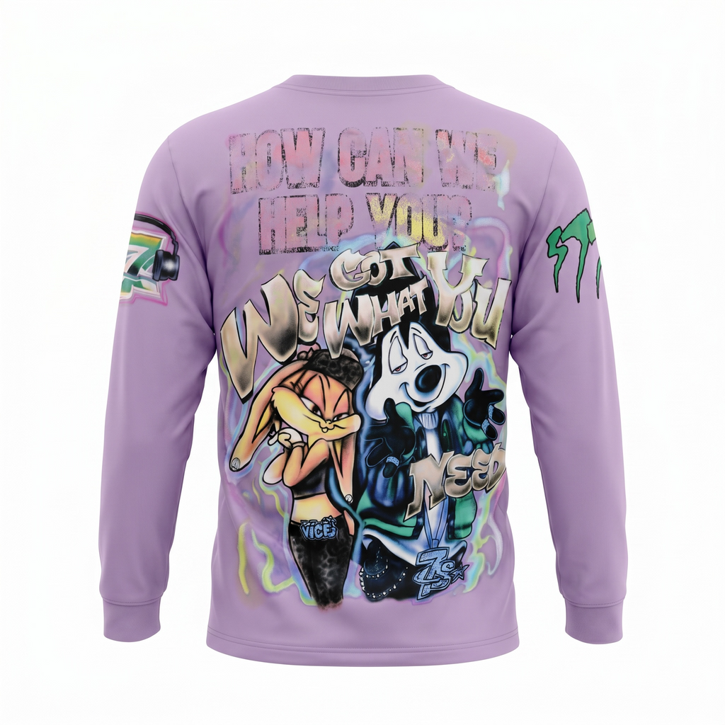 Triple Sevens Addiction Hotline Purple Long Sleeve