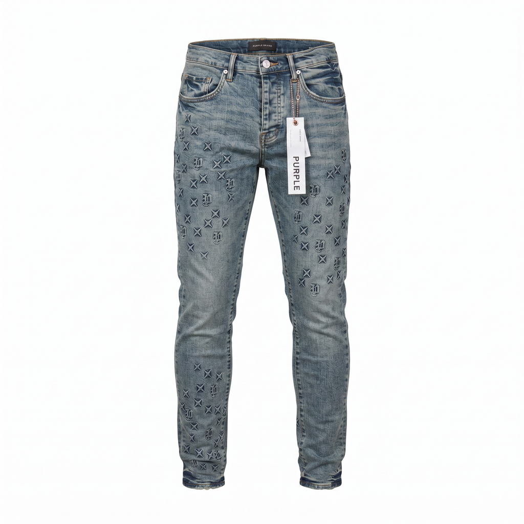 Purple Brand Embossed Monogram Denim