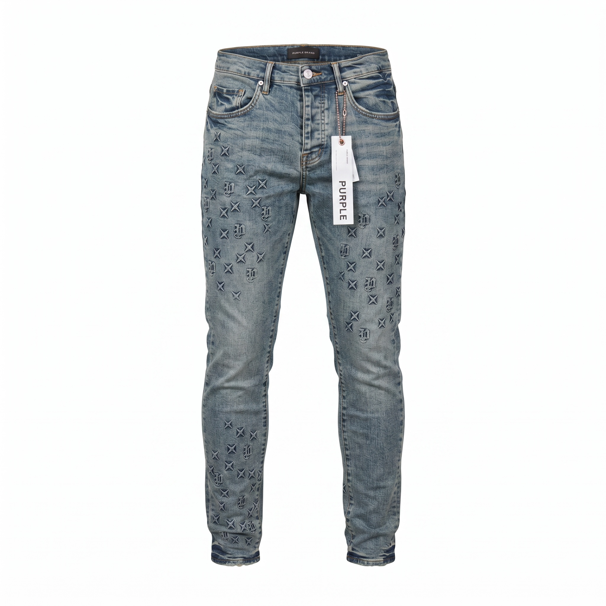 Purple Brand Embossed Monogram Denim