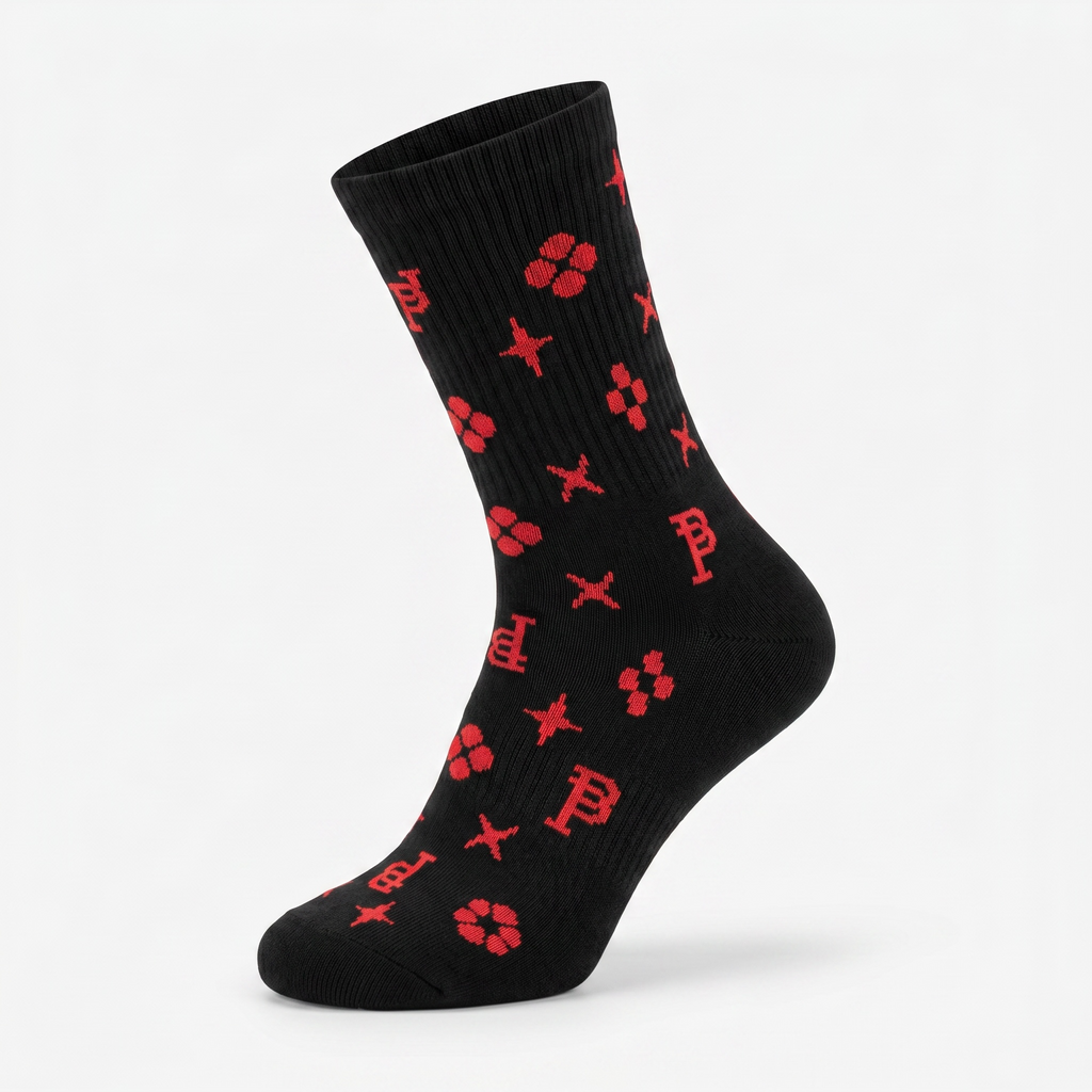 Purple Brand Monogram Socks Red/Black