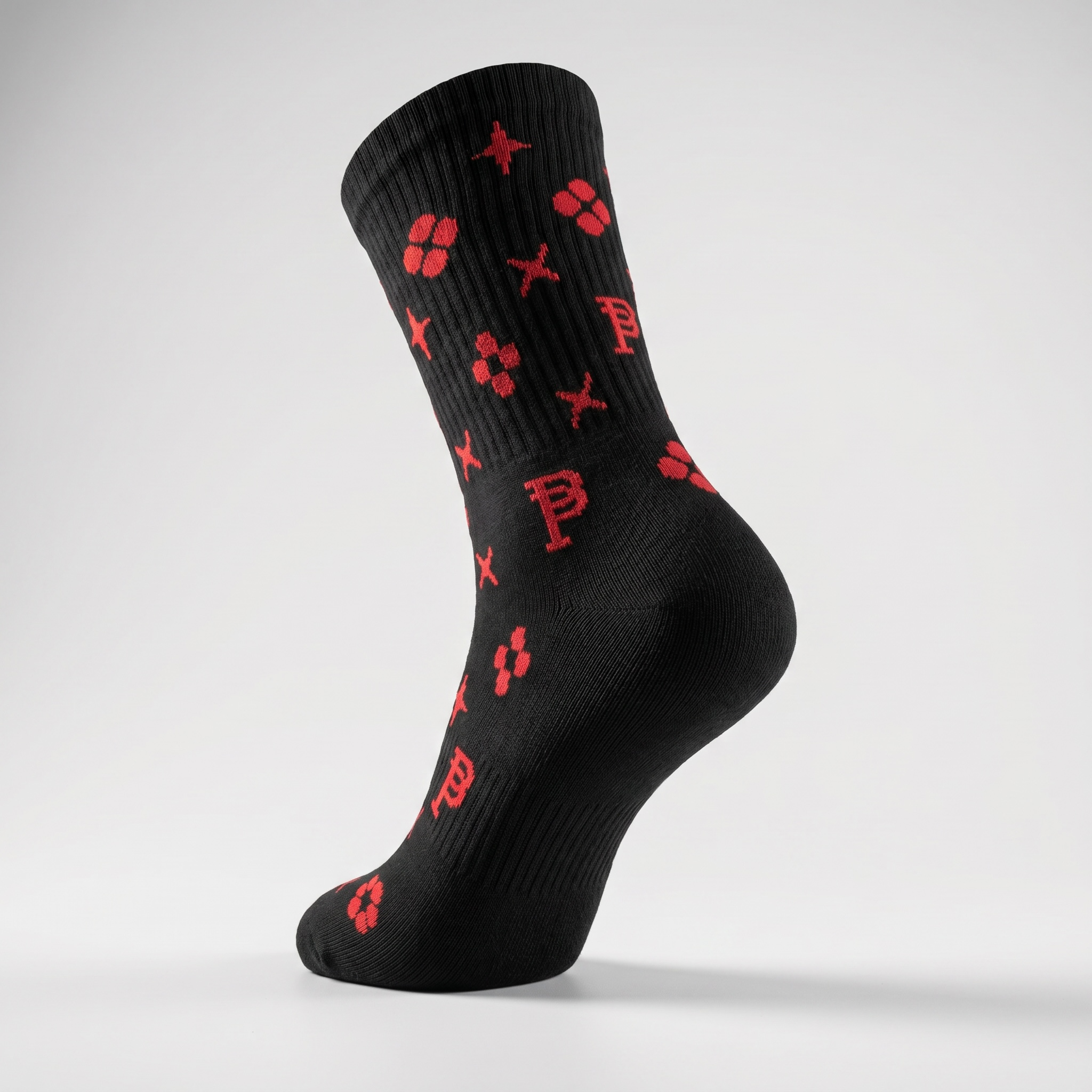 Purple Brand Monogram Socks Red/Black