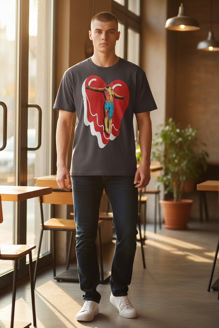 Emotionally Unavailable Crucified Heart Tee