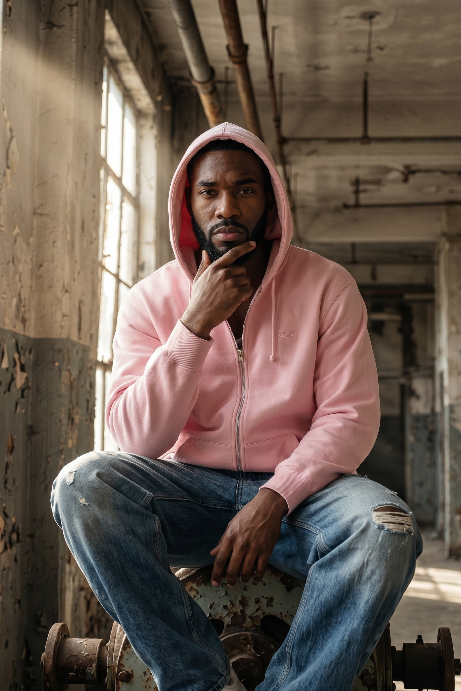 Supreme Pink Small Box Zip Hoodie