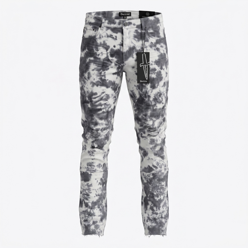 Doctrine Super Stacked Tie-Dye Jeans