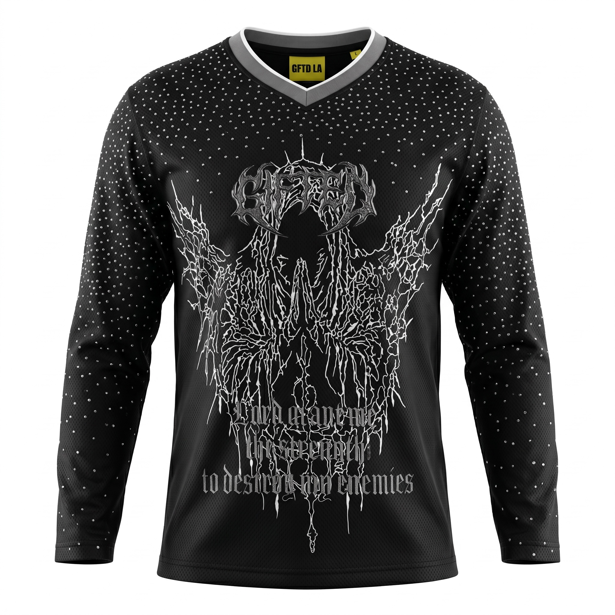 GFTD LA Rhinestone Strength Long Sleeve Jersey