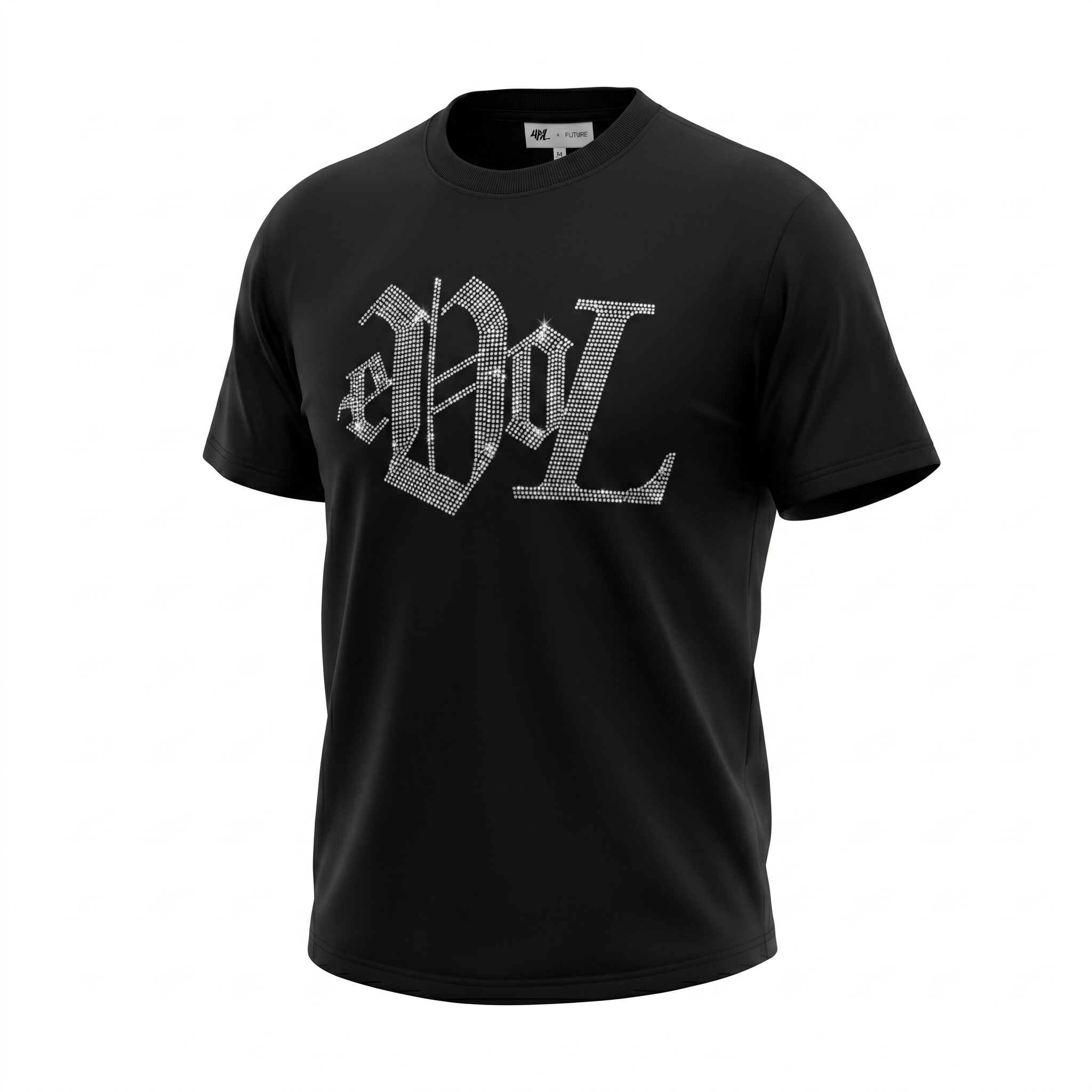 EVOL By Future Charcoal Rhinestone Logo Tee