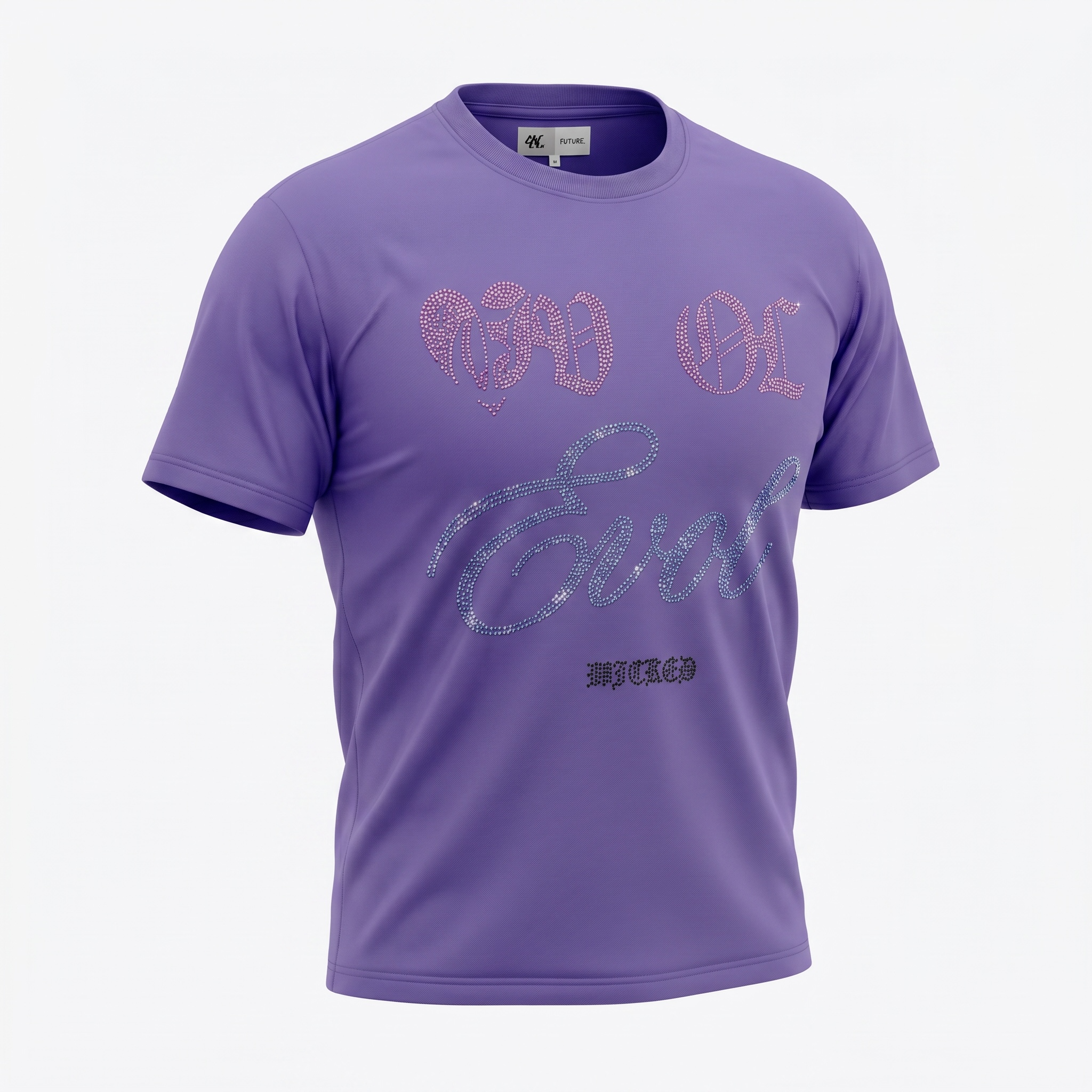 EVOL By Future Purple Rhinestone Logo Tee