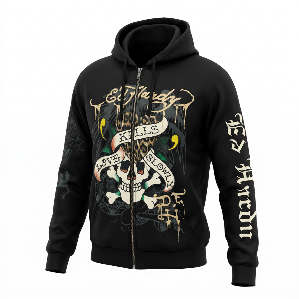 Ed Hardy Love Kills Slowly Zip Hoodie
