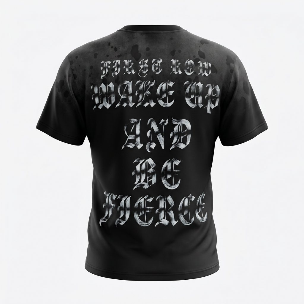 First Row Black Wash Tee