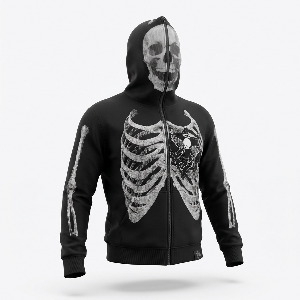 Hasta Muerte Skeleton Full-Zip Hoodie