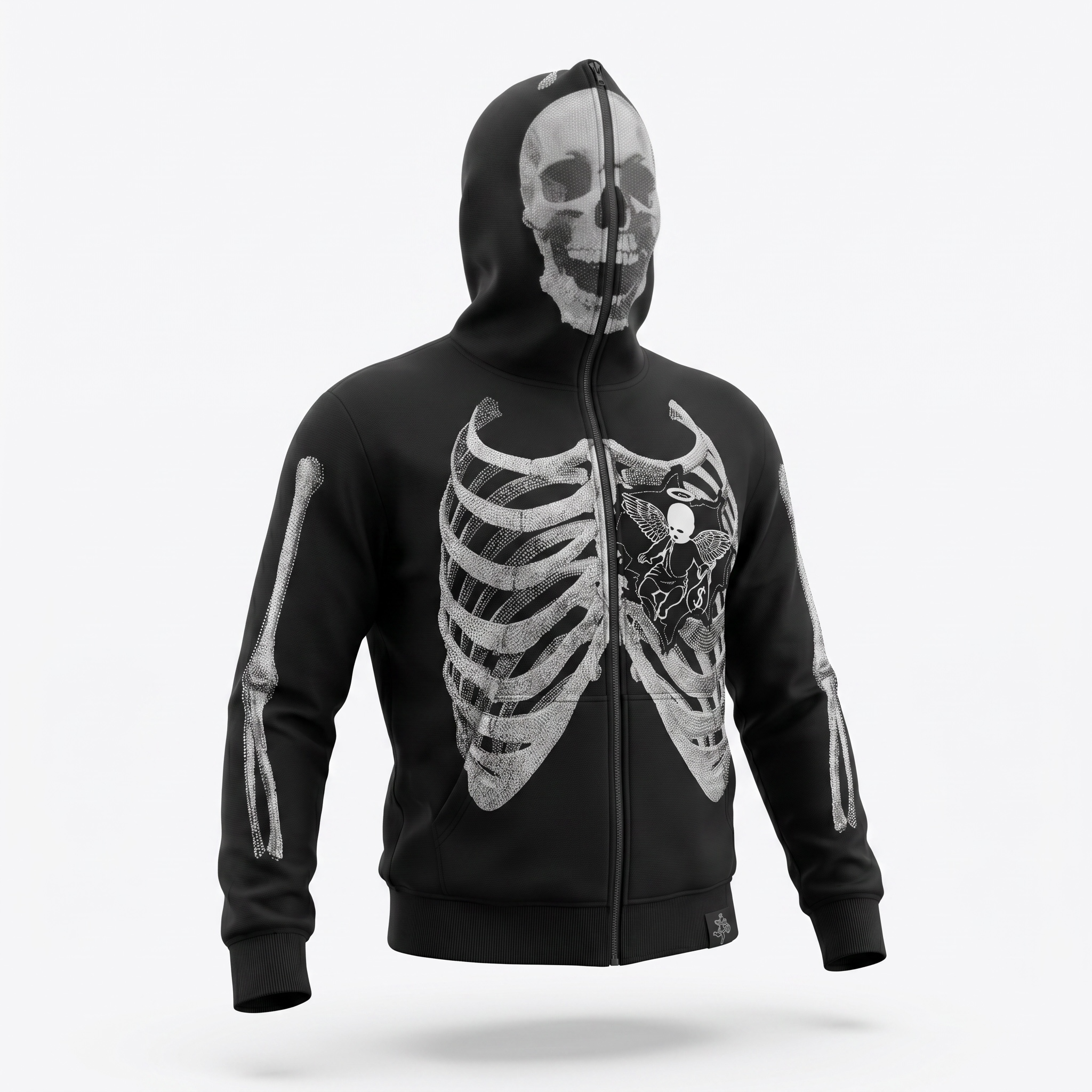 Hasta Muerte Skeleton Full-Zip Hoodie