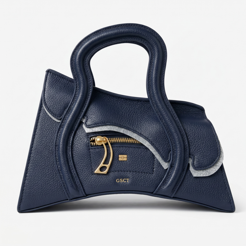 MSCHF GSCT Navy Blue & Gold Leather Bag
