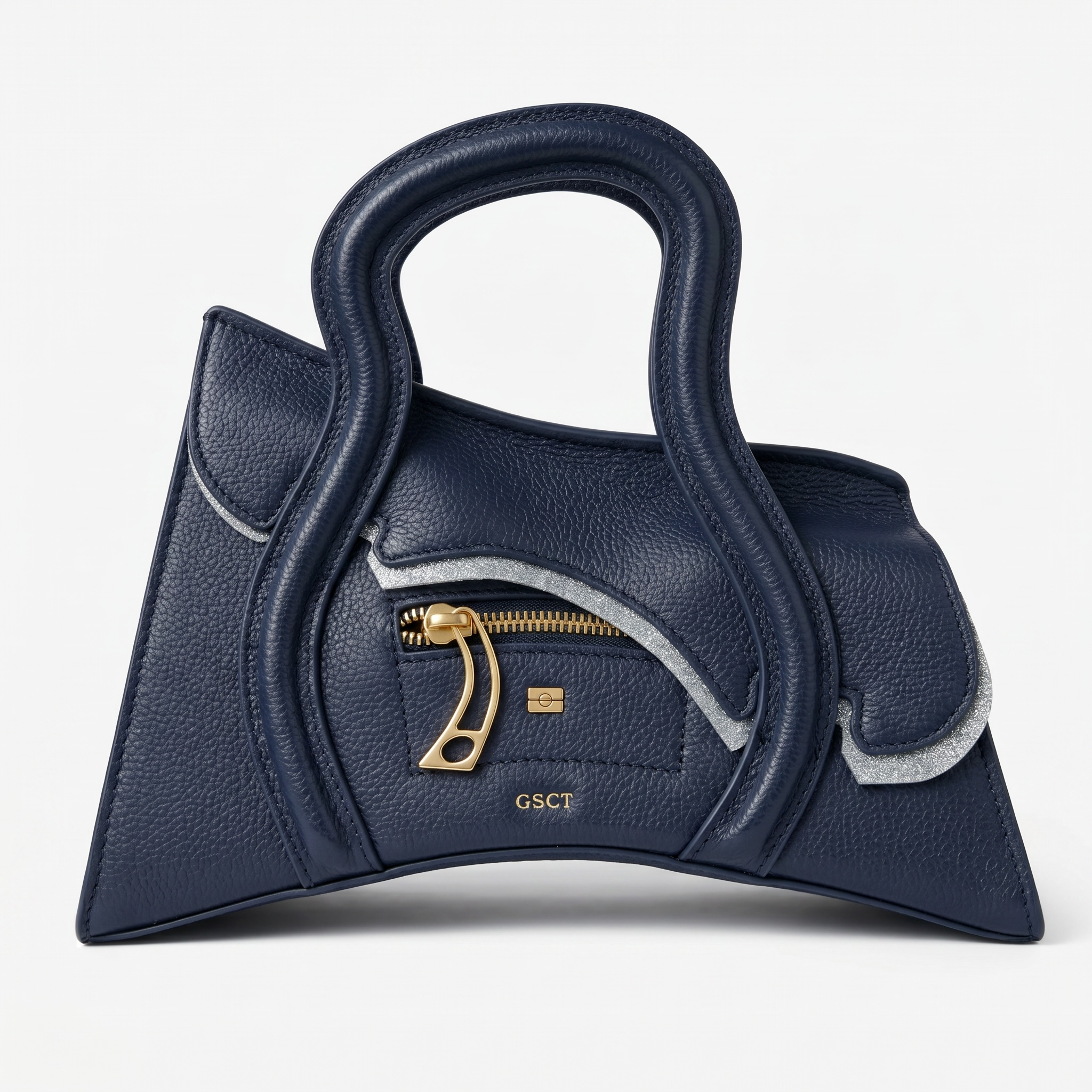 MSCHF GSCT Navy Blue & Gold Leather Bag