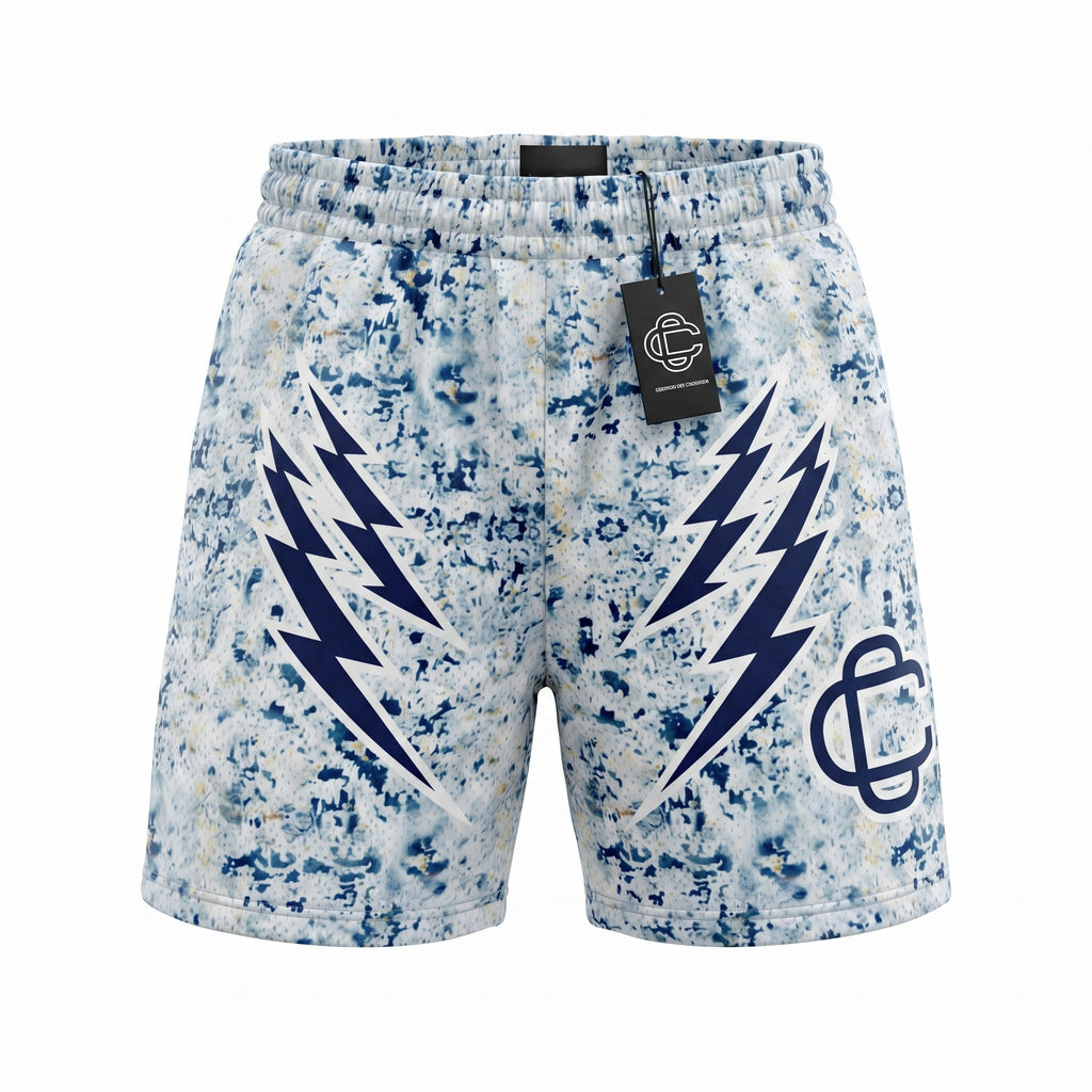 Corrupted Creative Blue Lightning Mesh Shorts