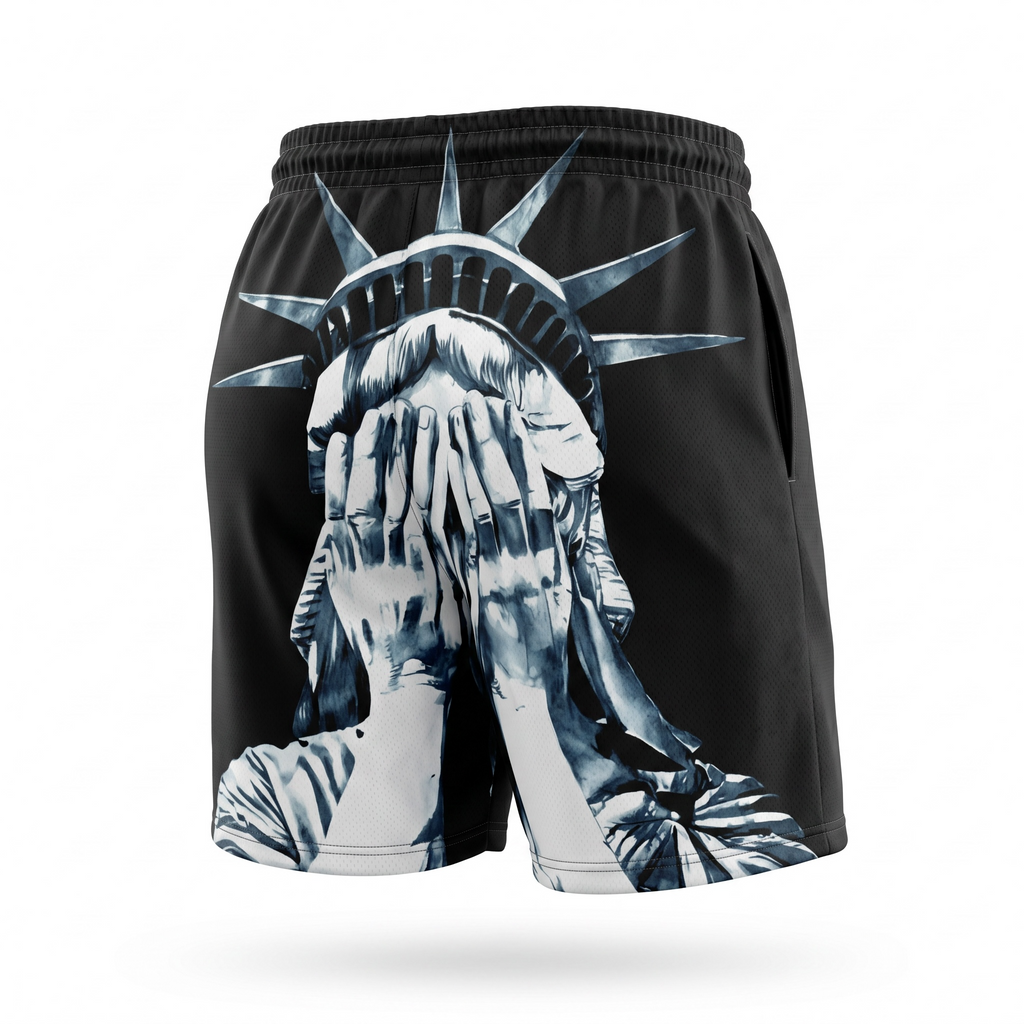 Corrupted Creative Statue of Liberty Shorts