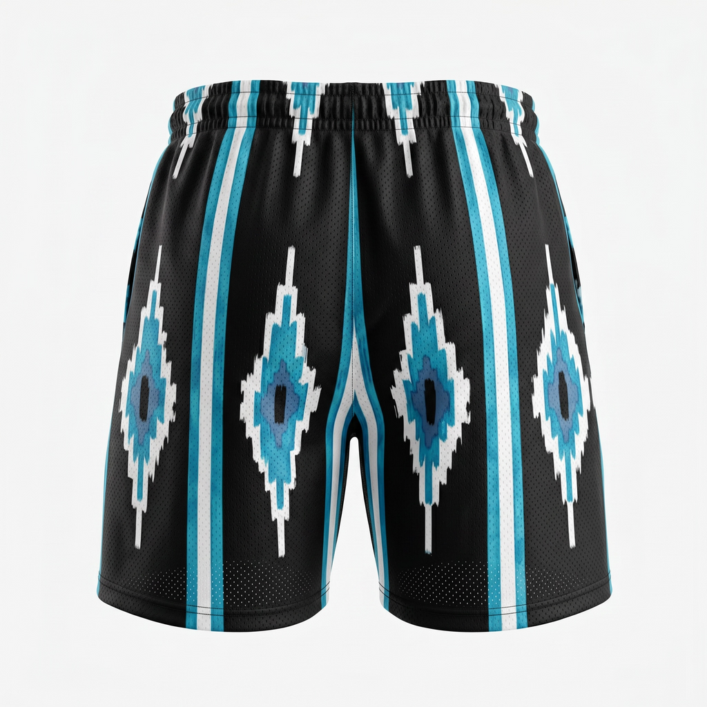 Corrupted Creative Blue Tribal Lightning Shorts