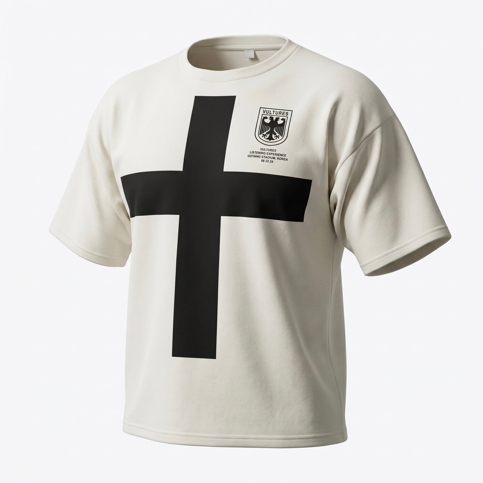 Vultures x Yeezy Cross Tee (white boxy crop)