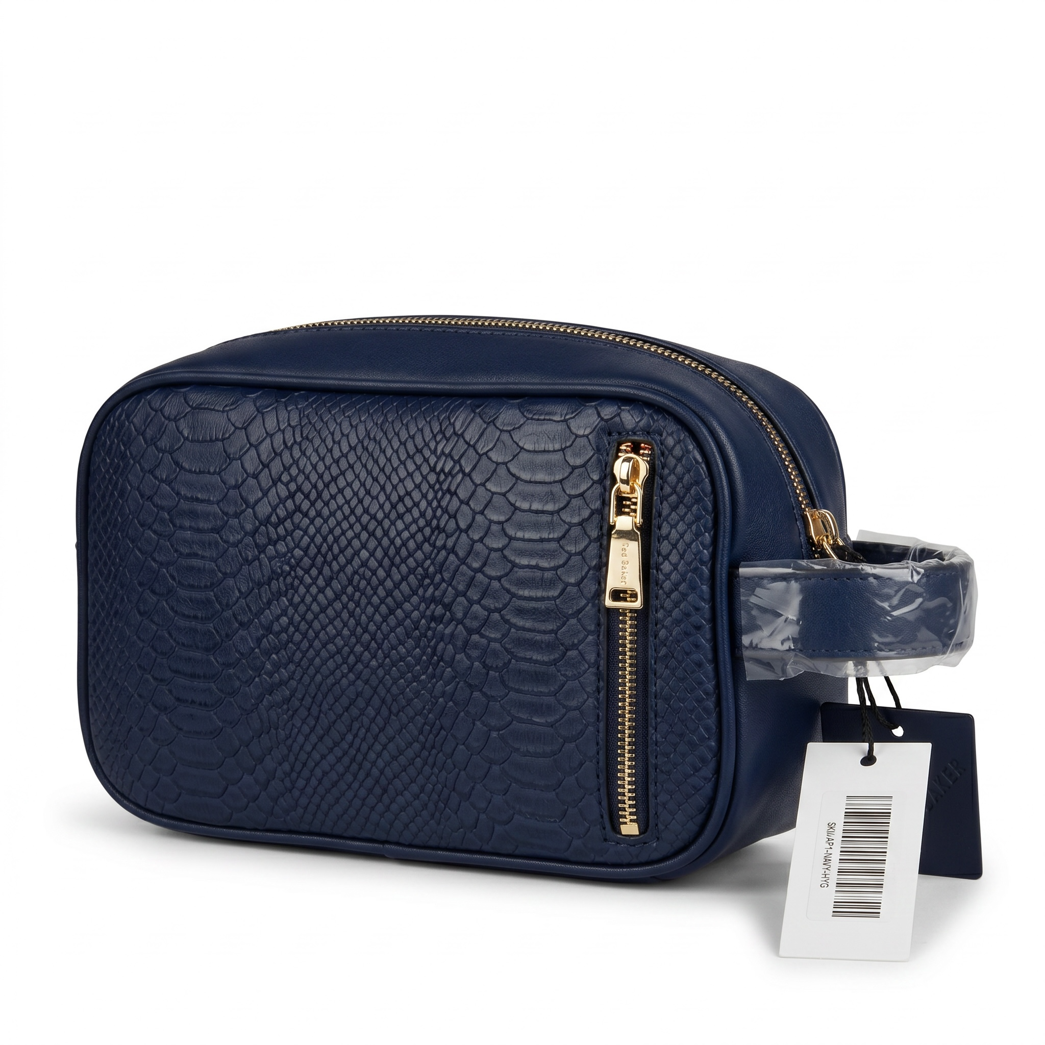 Tote & Carry Navy Croc Embossed Toiletry Bag