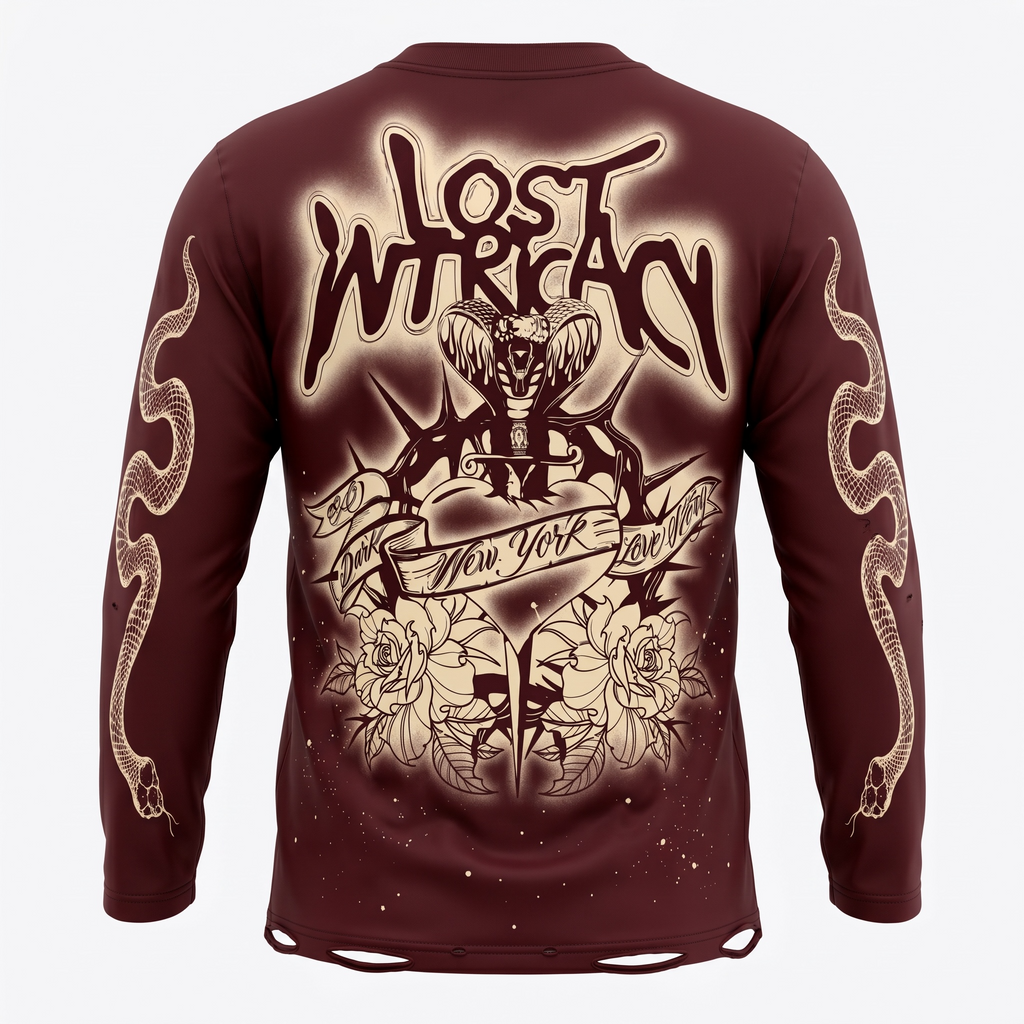 Lost Intricacy Maroon Lost Angel Long Sleeve