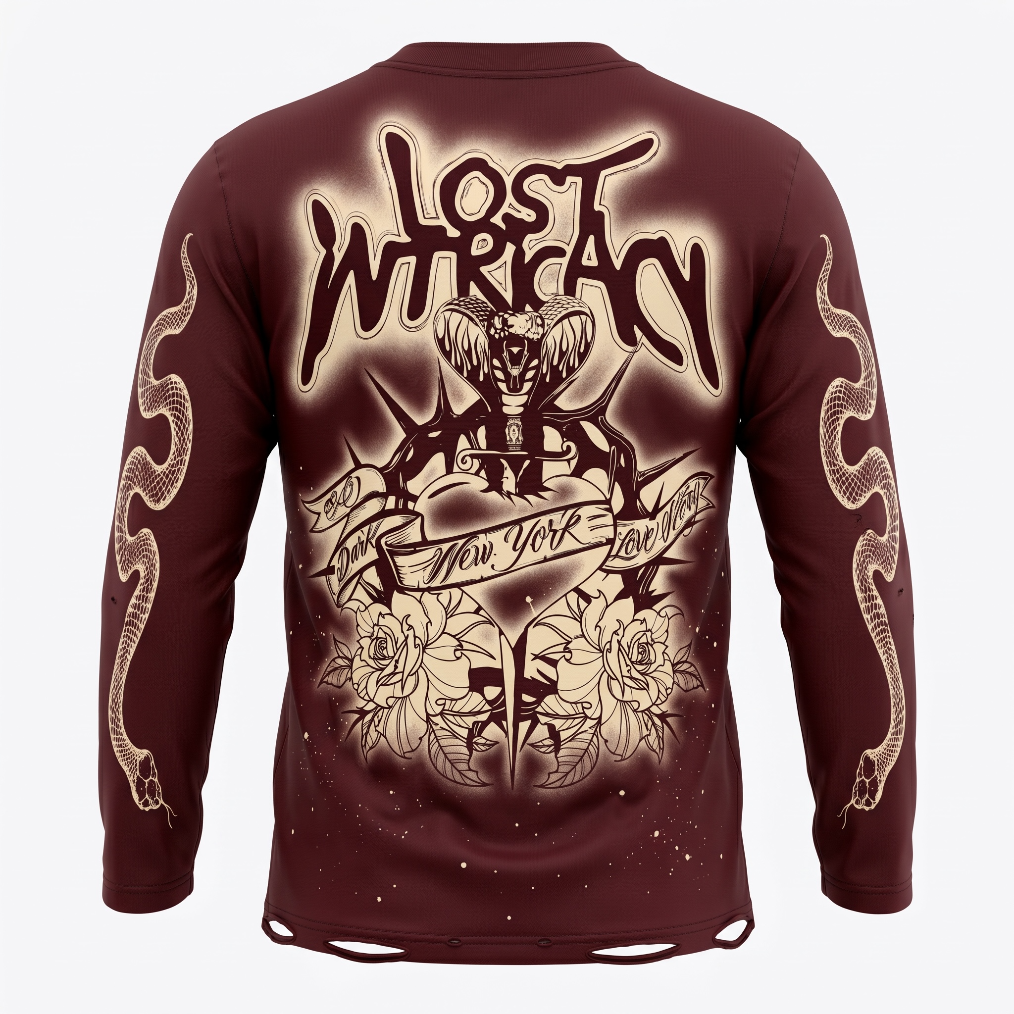 Lost Intricacy Maroon Lost Angel Long Sleeve