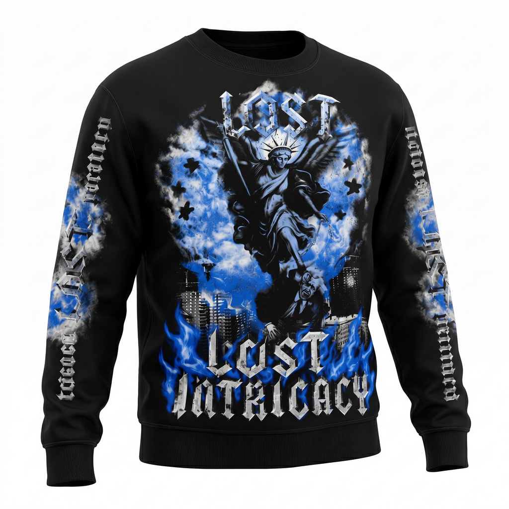 Lost Intricacy Midnight Empire Crewneck Shirt Black
