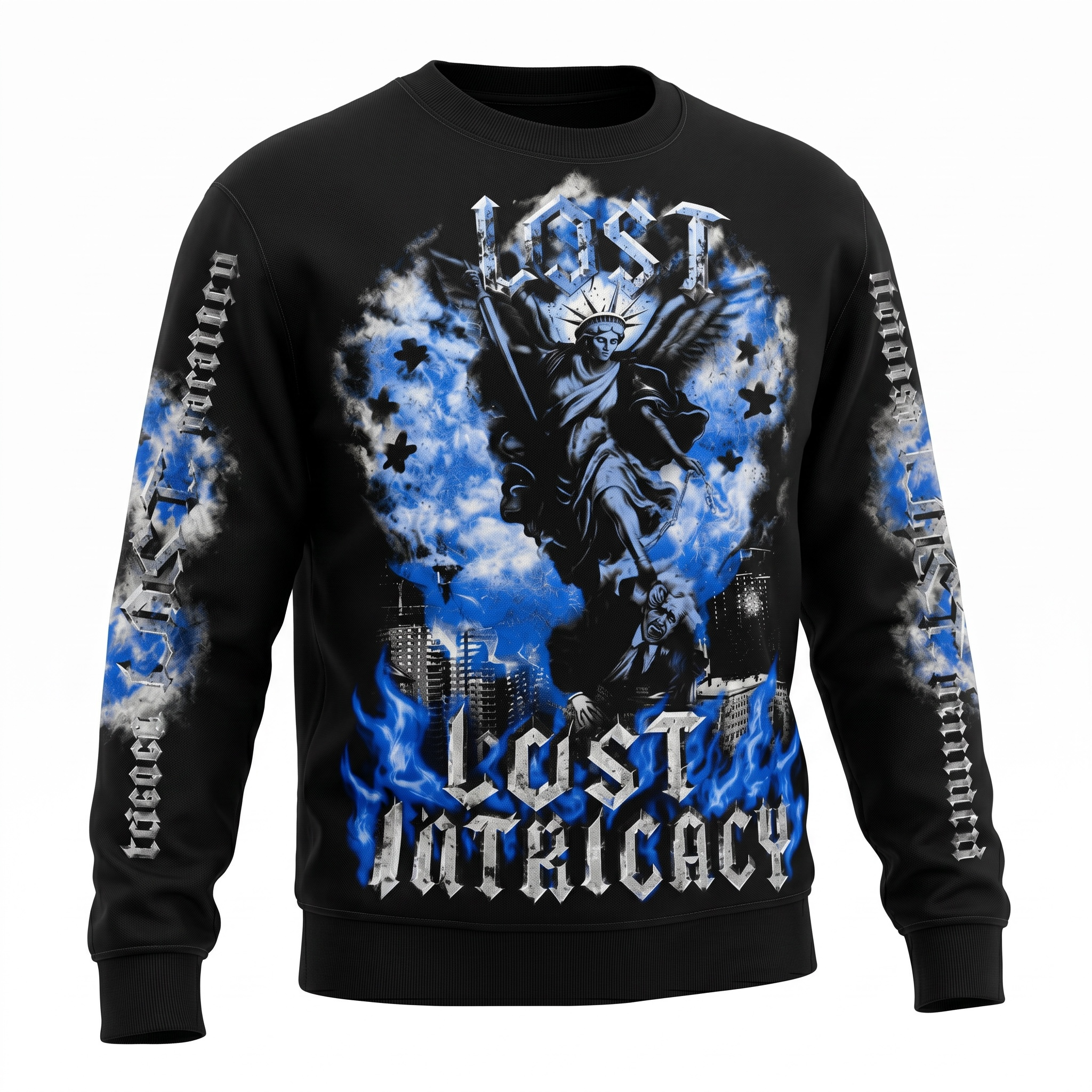 Lost Intricacy Midnight Empire Crewneck Shirt Black